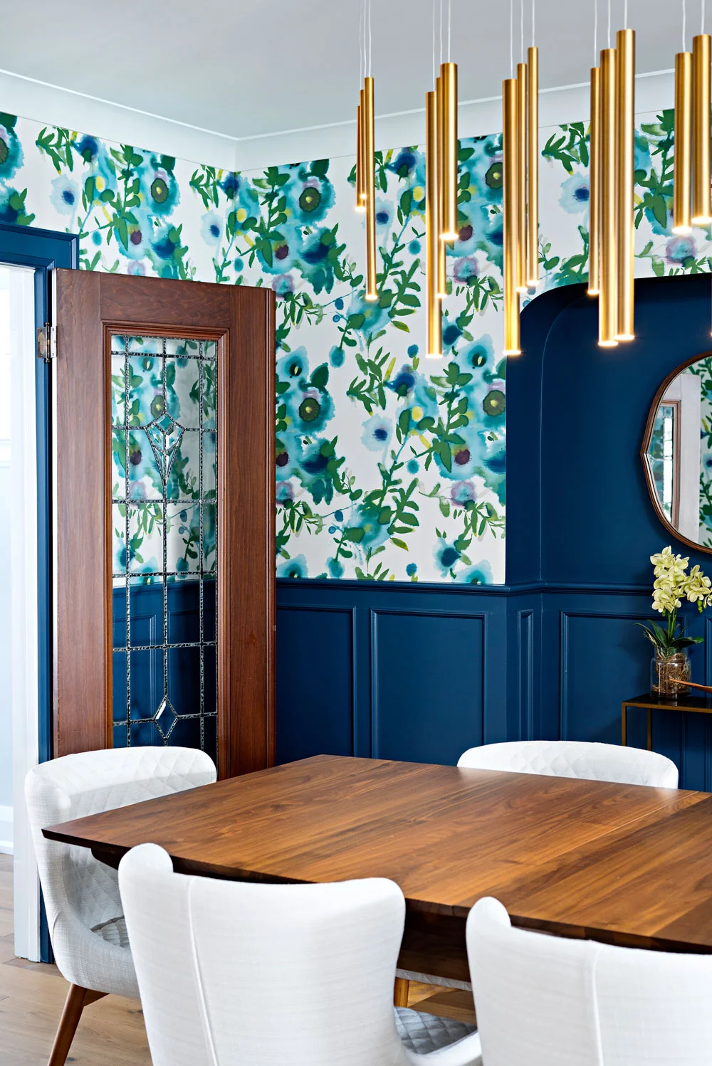 Dining room brass chandelier