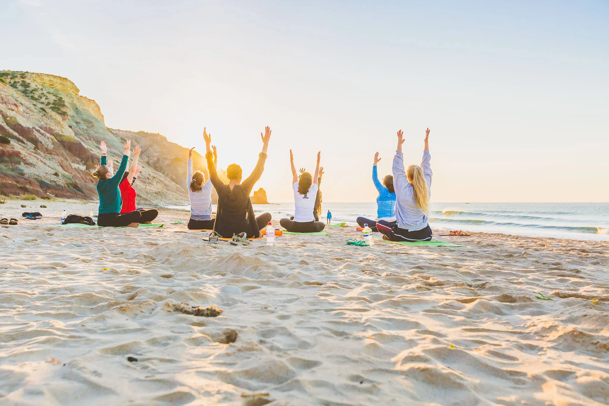 Beach yoga in stunning Portugal…