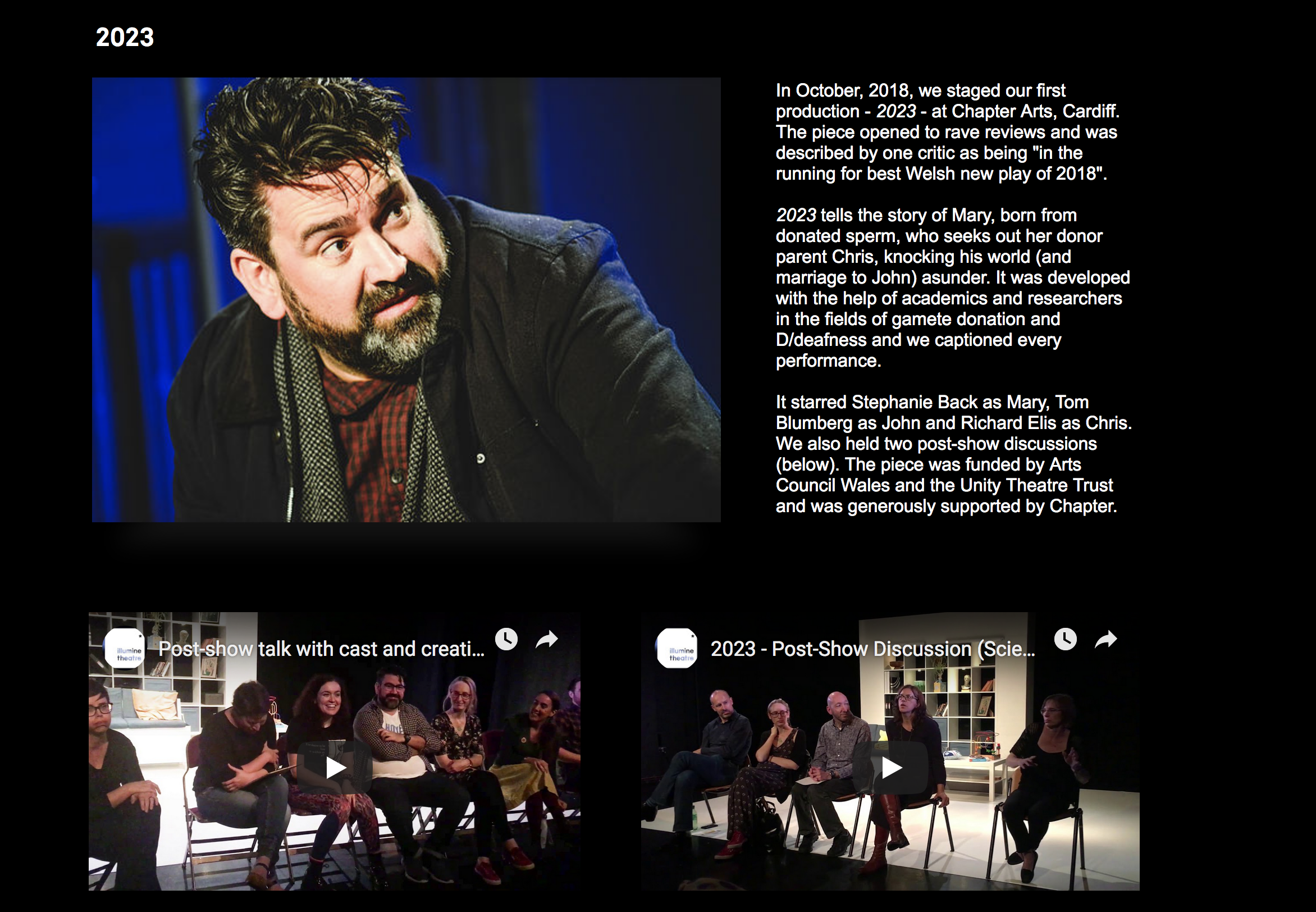 Hyrwyddo sioe theatr / theatre marketing - Illumine Theatre