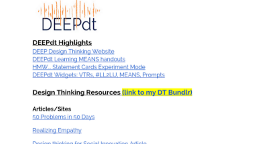 #DEEPdt Resource Doc.