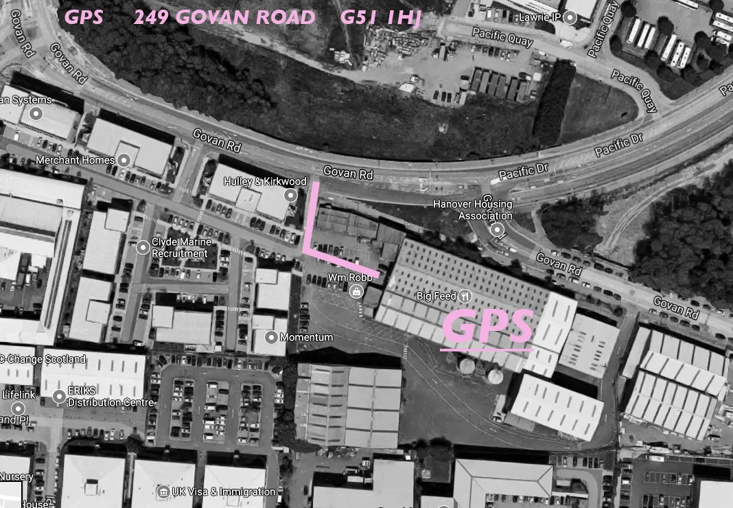 Please enter the car park and look for the large roller shutter, if that isn't up then follow around the side of the building and there should be a doorbell on a blue door to alert us of your presence!