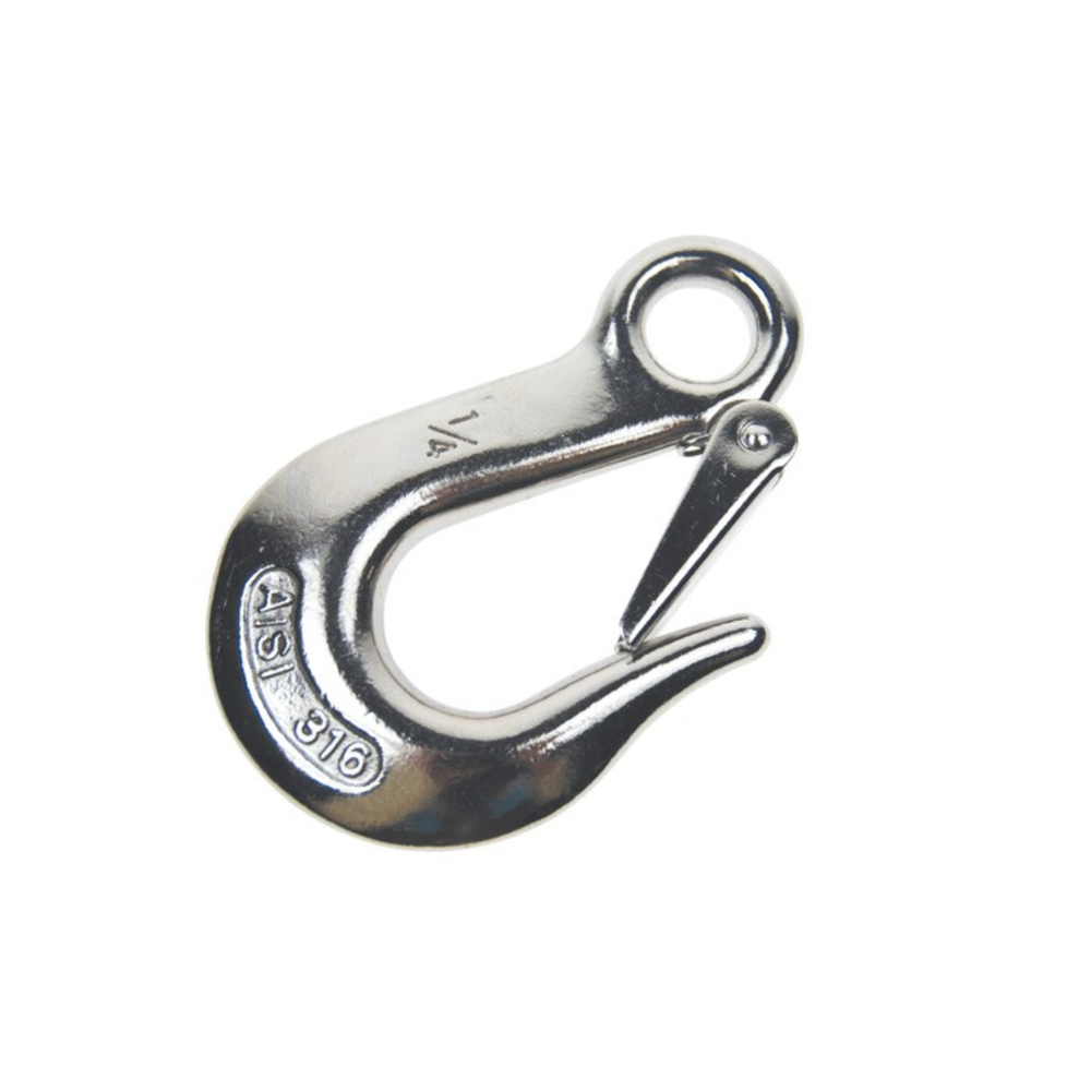 STAINLESS STEEL EYE SLIP HOOK WITH LATCH AISI316 — Kerr Unit Inc
