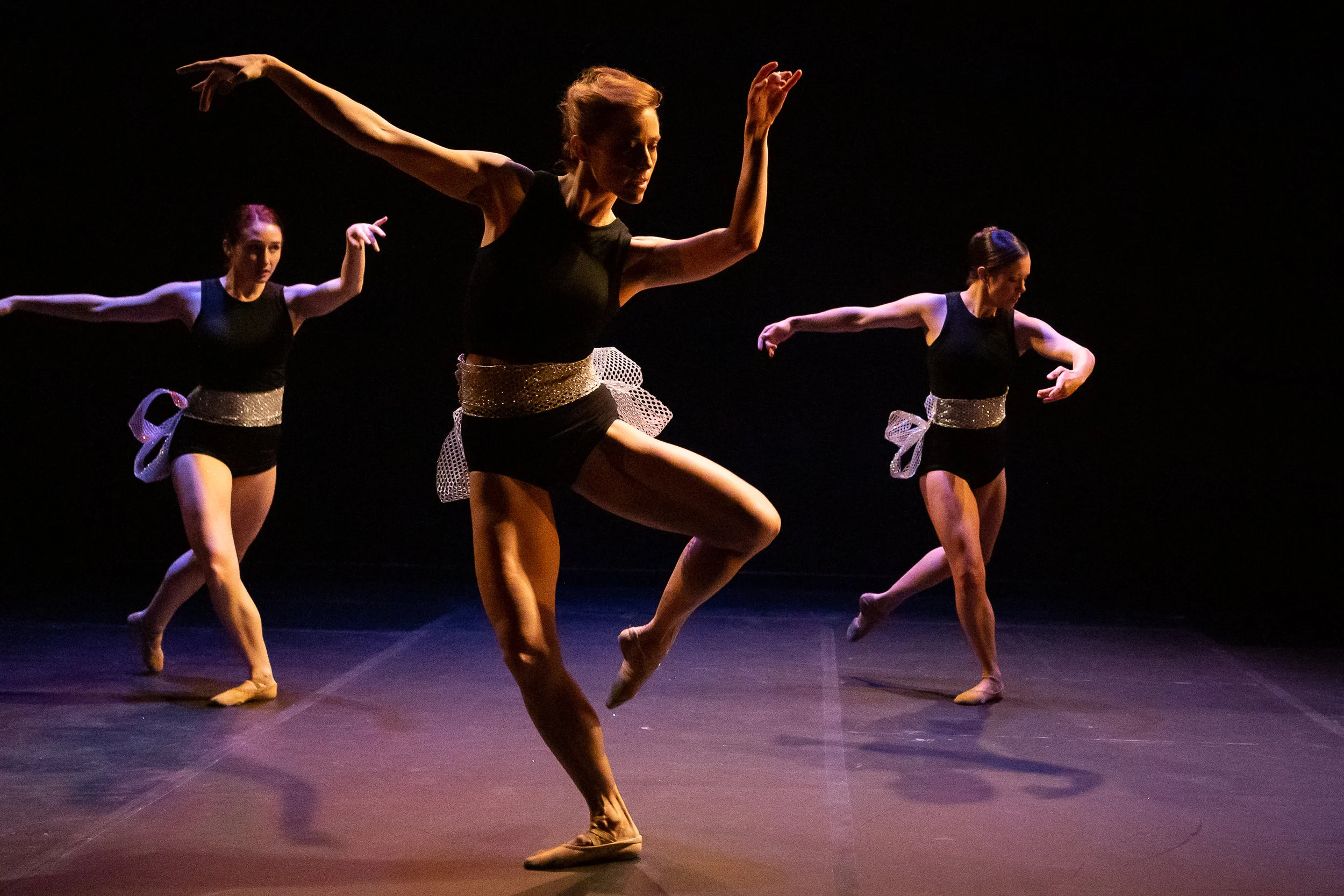 A moment from Chaconne , a ballet choreographed by AJ Garcia-Rameau. Photography by Lynn Lane . Pictured, Rachel Cox Culver, Dorothy O’Shea Overbey, AJ Garcia-Rameau.
