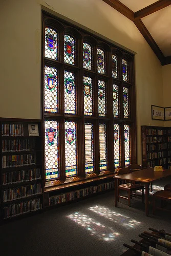 Stained glass windows of Los Angeles Memorial Library