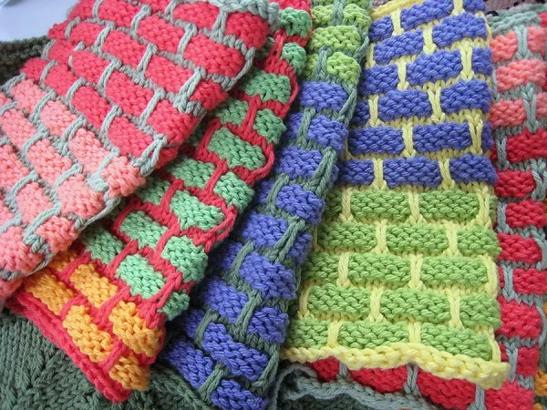 Hand knit dish rags
