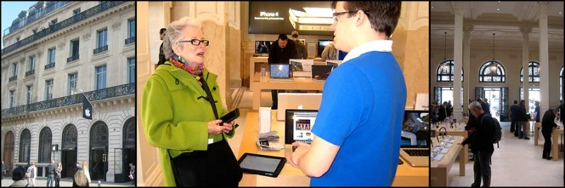 Sandra at the Apple store in Paris