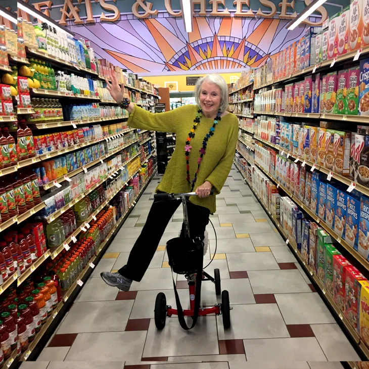 Sandra on her Scooter at Gelson's Market