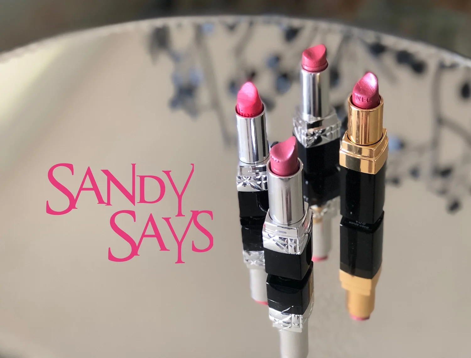 My favorite lipsticks. Dior #208 Bal , Saint Germain #414 , Actrice #028, Chanel Legende #428