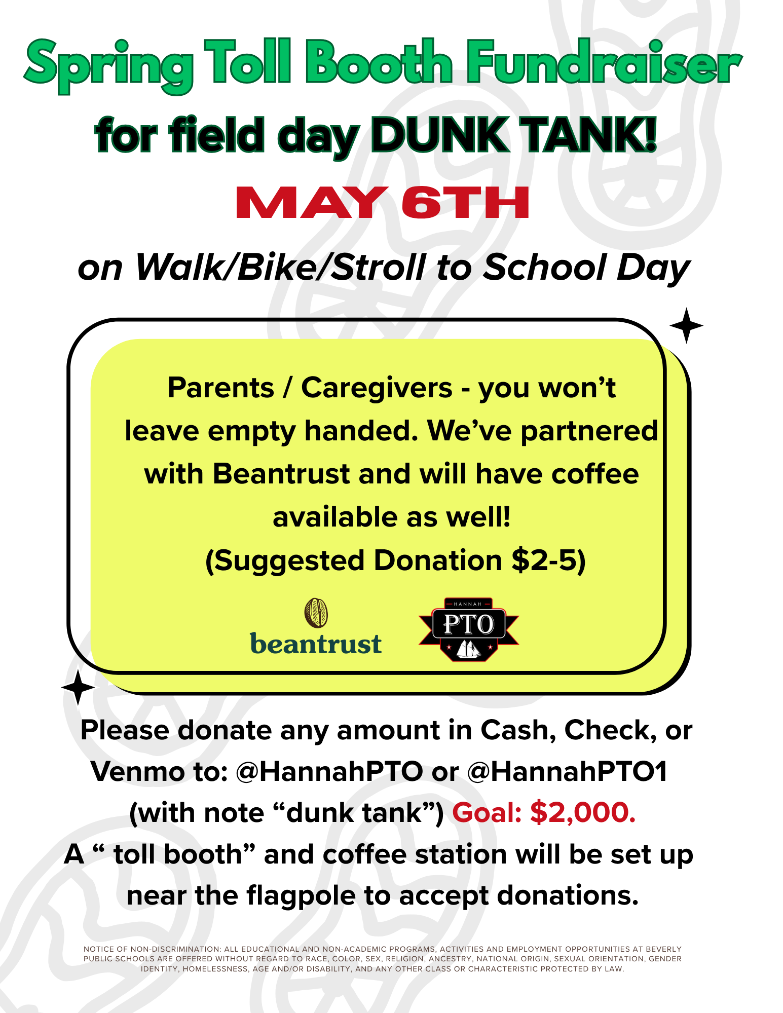 Walk to School - Toll Booth Fundraiser - Beantrust Coffee