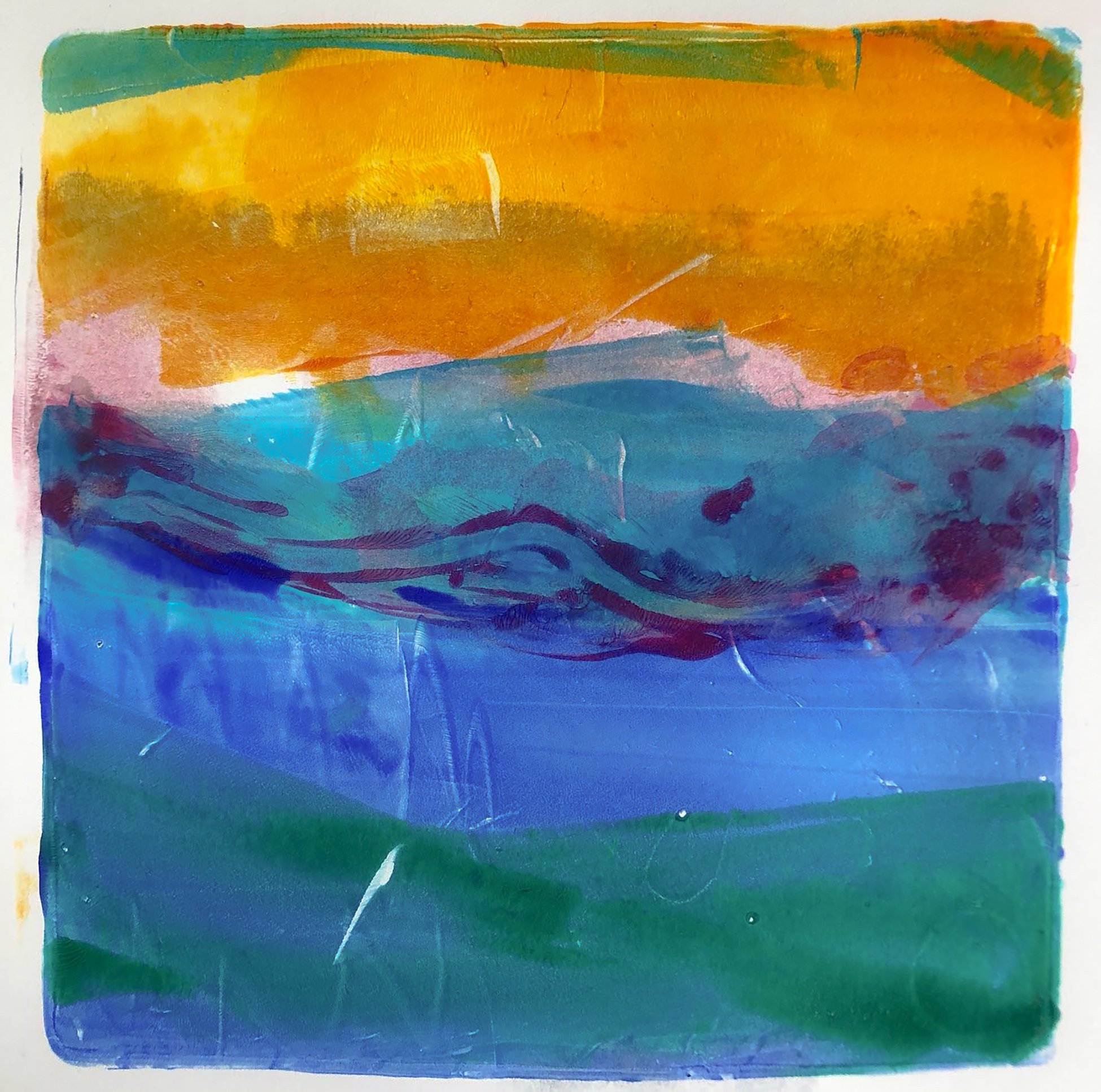 (SOLD) Landscape and Color Study IX: Red Tide (image: 6" x 6")
