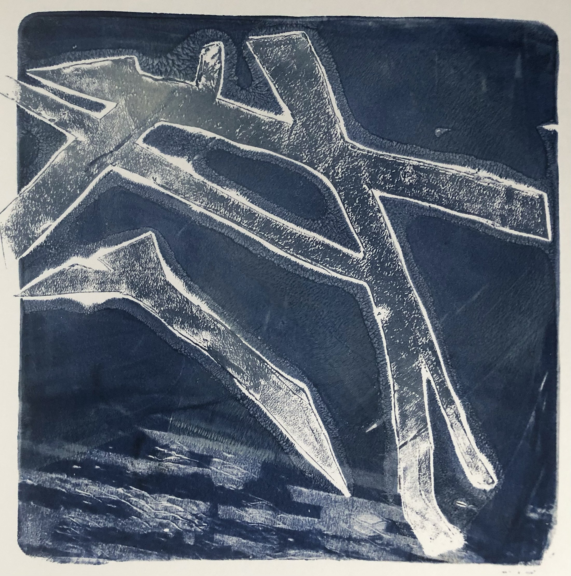 Stepping into the Blue Night Sky (image: 6" x 6")