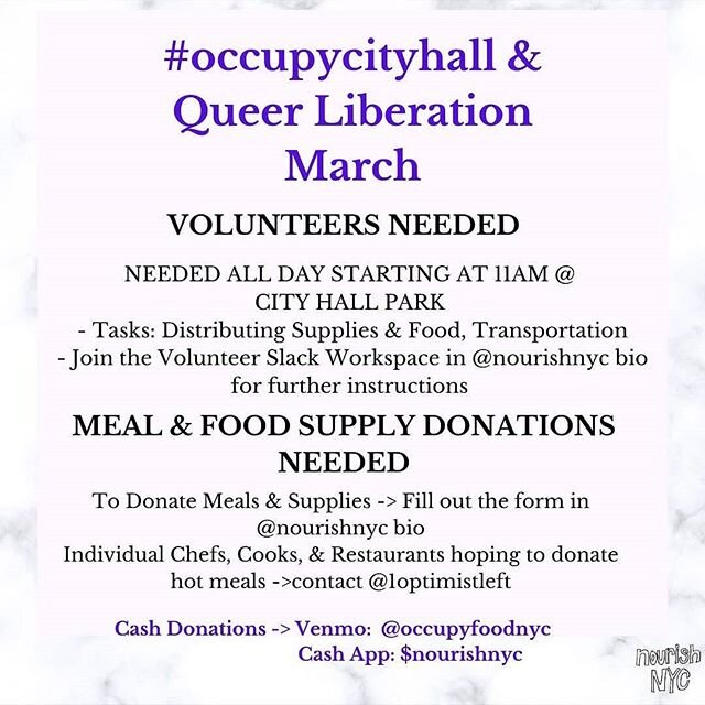#occupycityhall  needs volunteers to distribute supplies &amp; food, &amp; to help with transportation of supplies &amp; food! Join the slack workspace in bio. We also need food donations ! If you are interested in donations snacks/meals/supplies (li