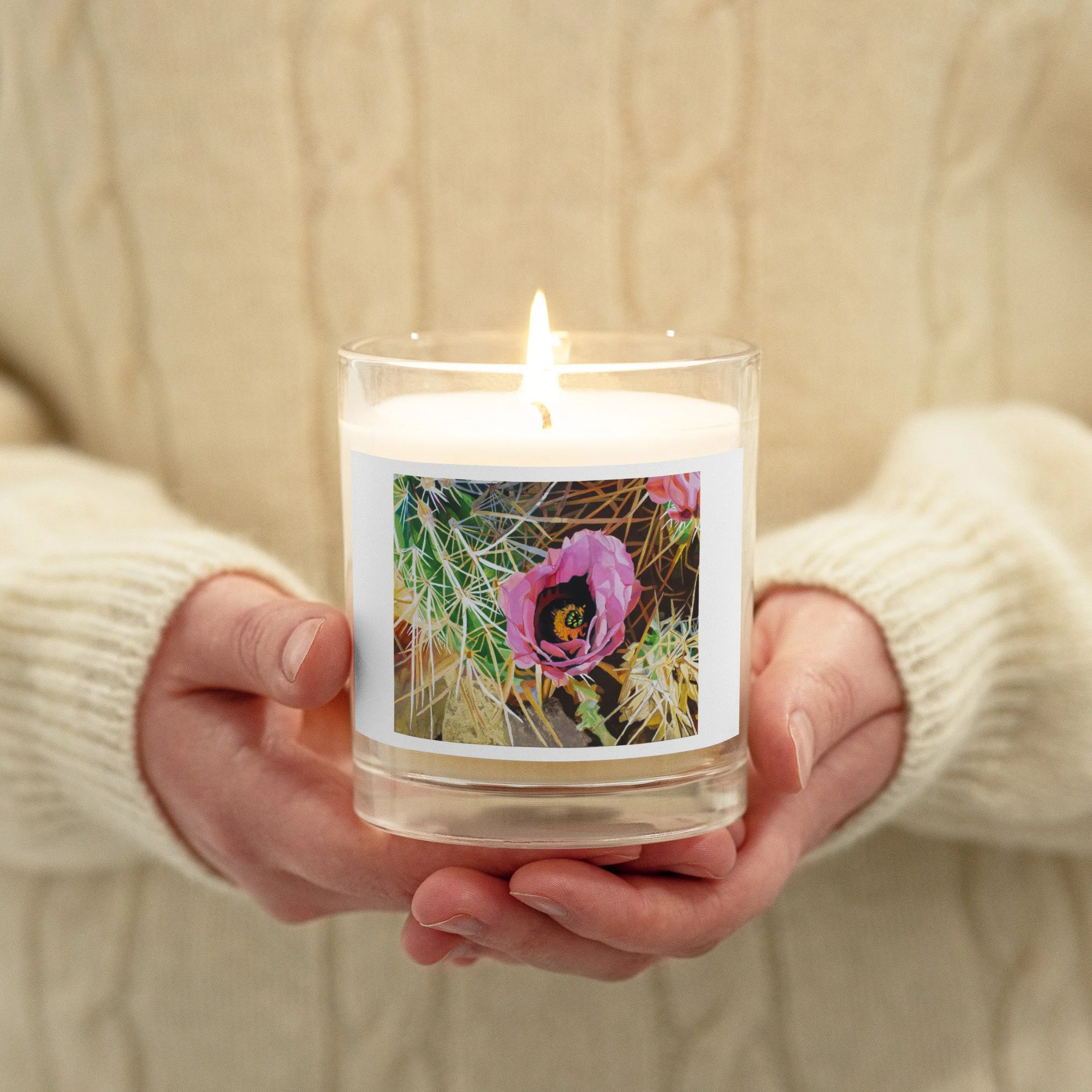 Rainbow Cactus candle