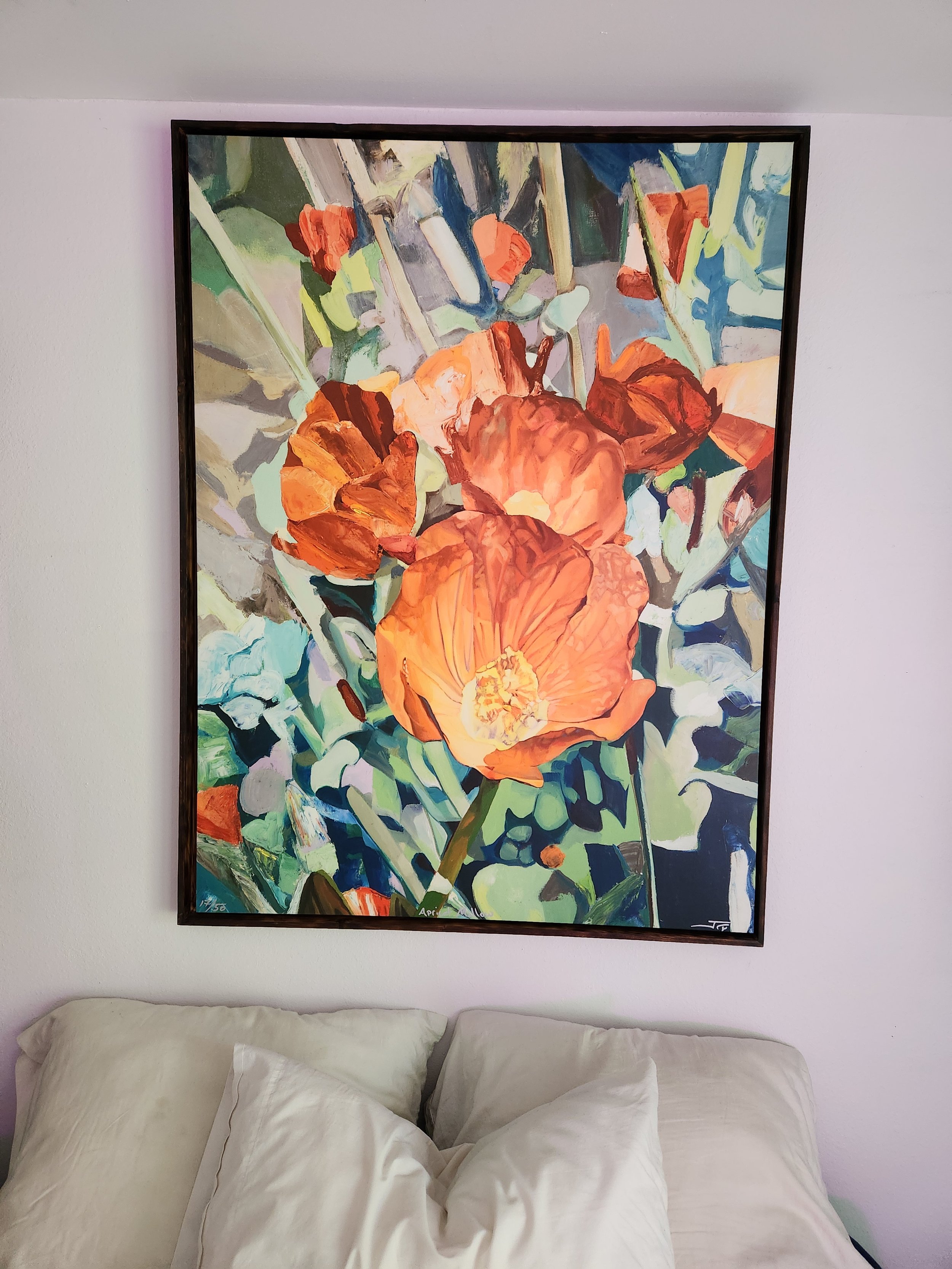 Apricot Mallow Framed Queen Print