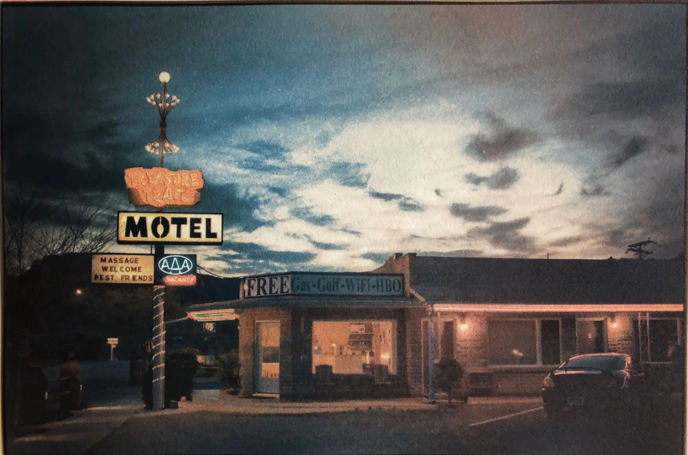 Twilight at the Treasure Trail, Kanab, Utah Tricolor gum bichromate over cyanotype and platinum/palladium
