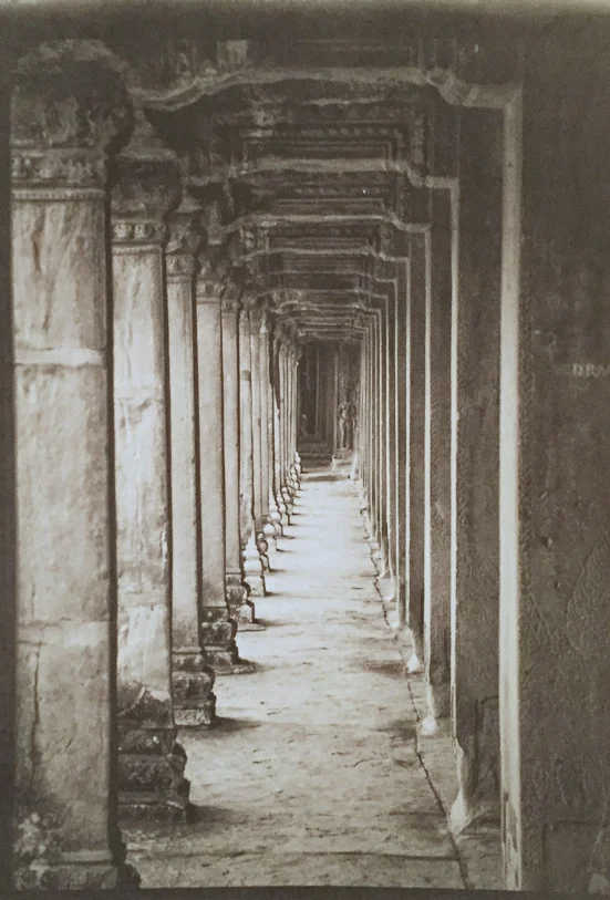 Temple hallway Palladium print