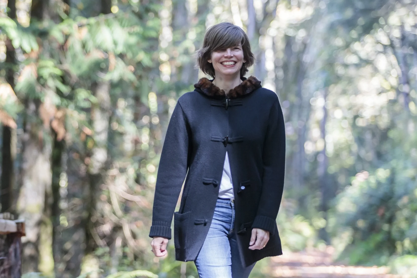 Heidi Dikeman, designer and illustrator at Soulcraft Allstars in black overcoat