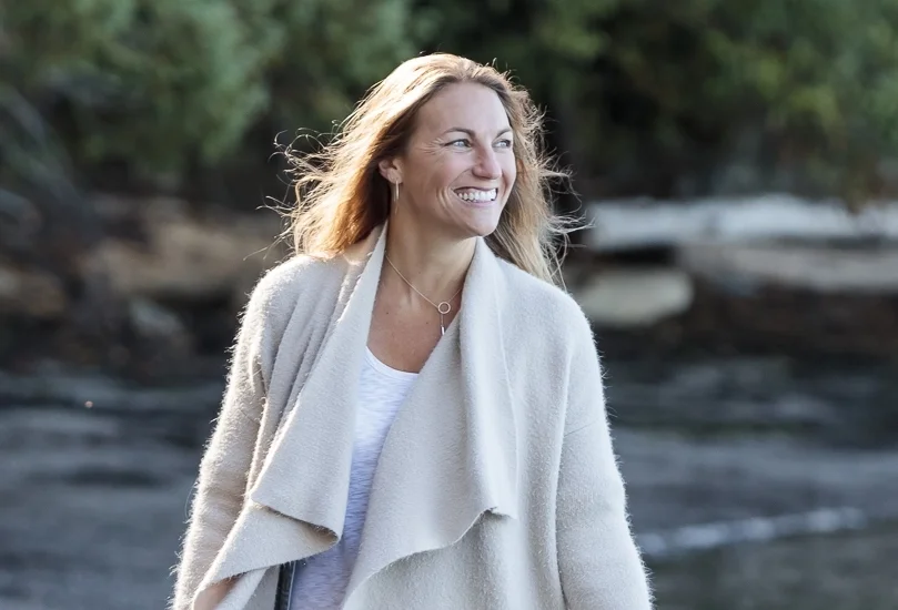 Jamie Valenta, Soulcraft Allstars business manager and producer in white cardigan