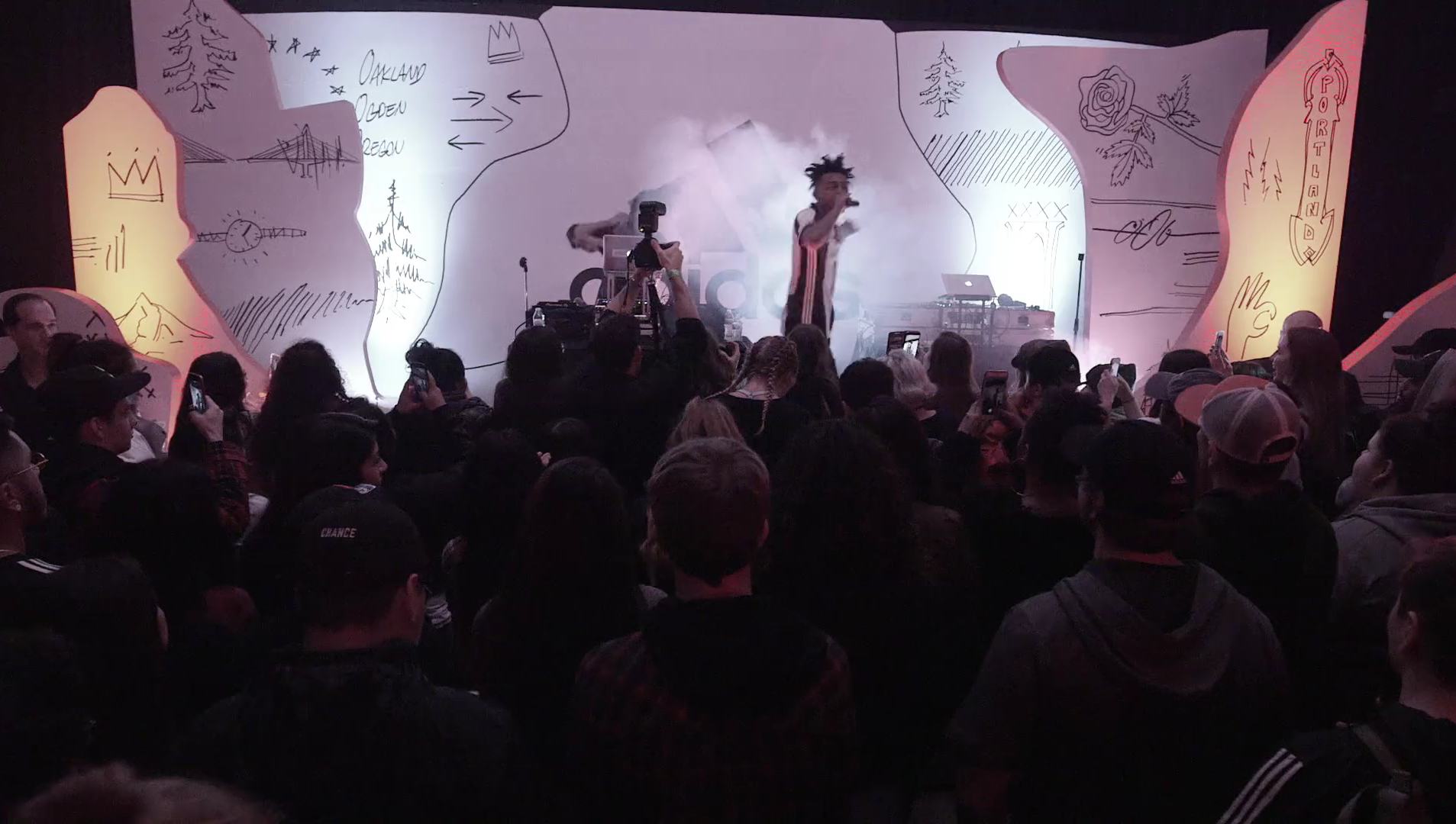Damian Lillard Adidas live music performance with crowd