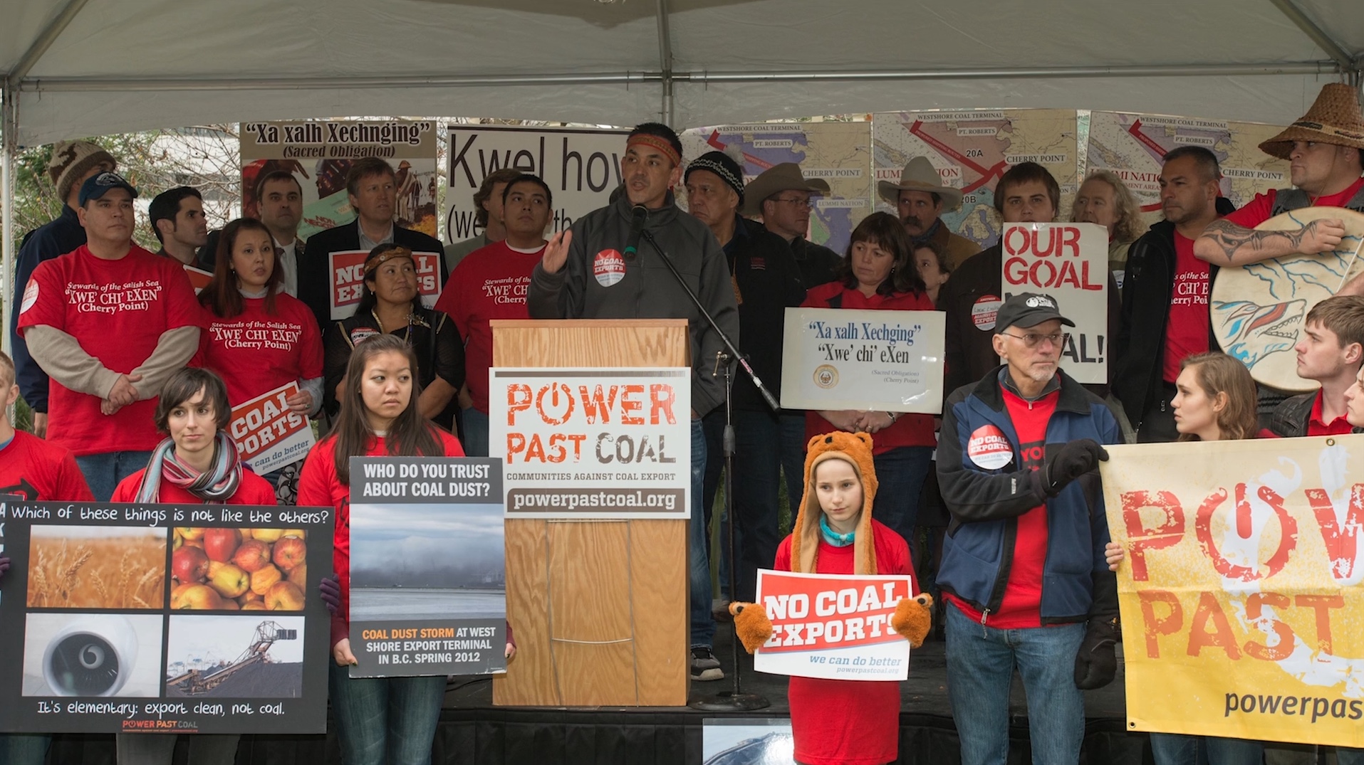 Jay Julius, Lummi Nation chairman, speaking out about the proposed Coal Trains. Photo by Paul Anderson.