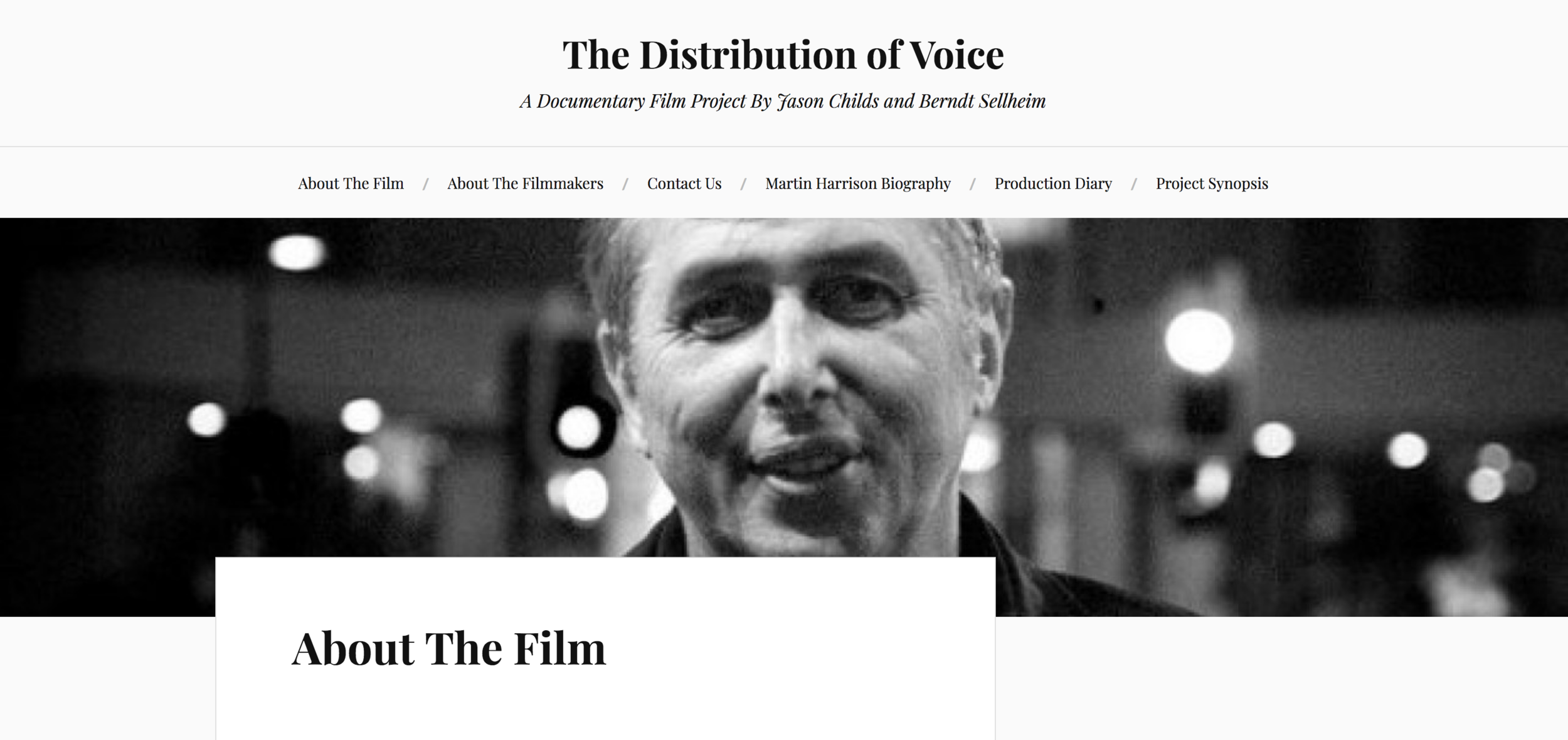 I am working on a documentary film project about the Australian poet and critic, Martin Harrison. You can get more info here.