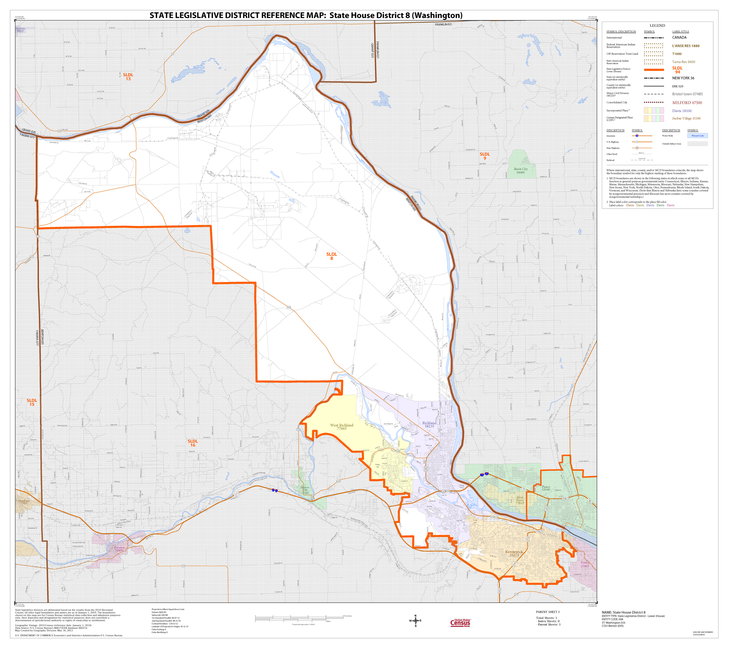 Map of 8th WA State Legislative District