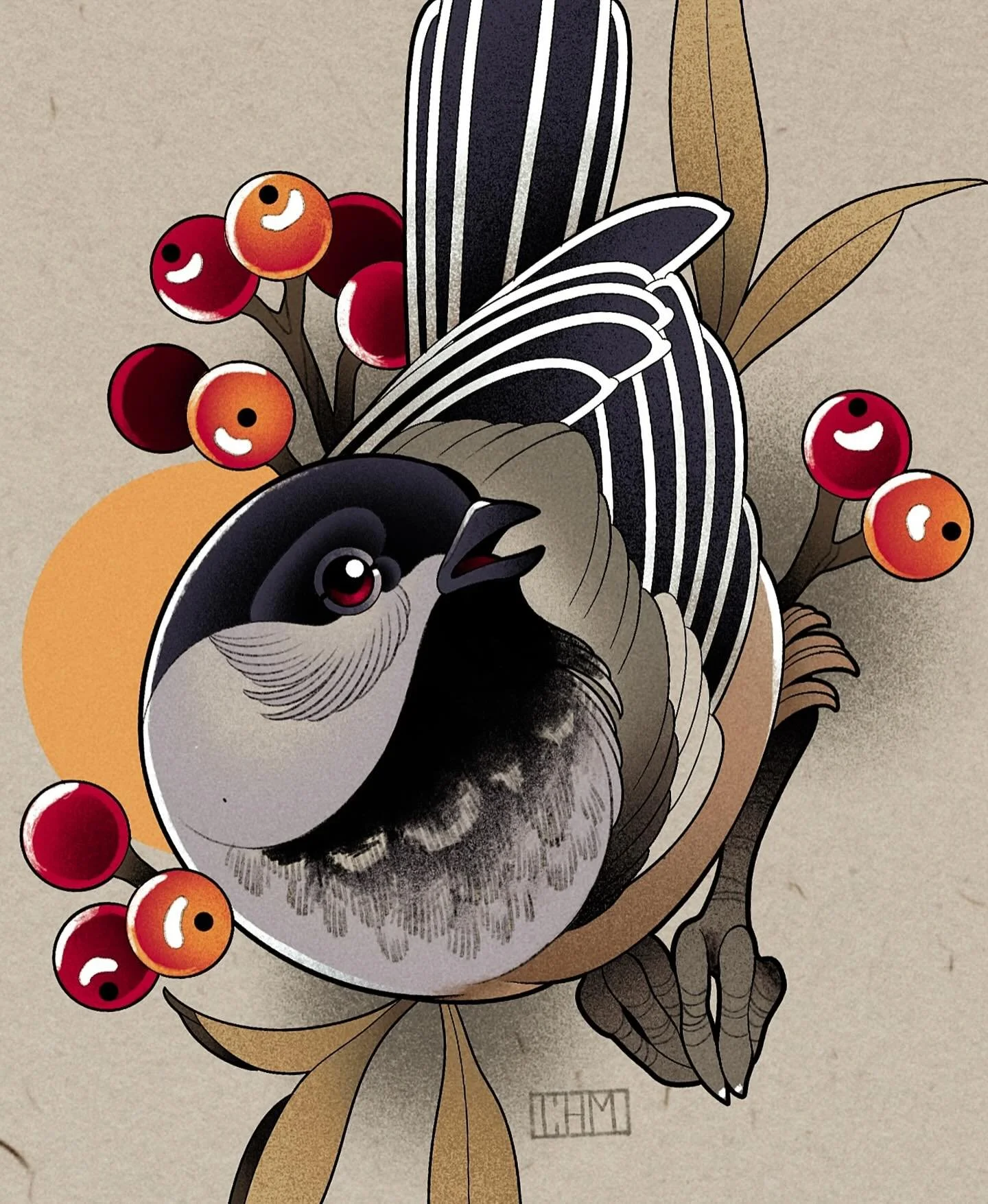 This cozy weather reminds me of this pretty bird that I got to do before my maternity leave 🐦&zwj;⬛ 
can&rsquo;t wait to see your faces again soon ✨ 
✸
#neotrad #neotraditionaltattoos #illustrative #handtat #handtattoo #neoromantic #booksopen #femal