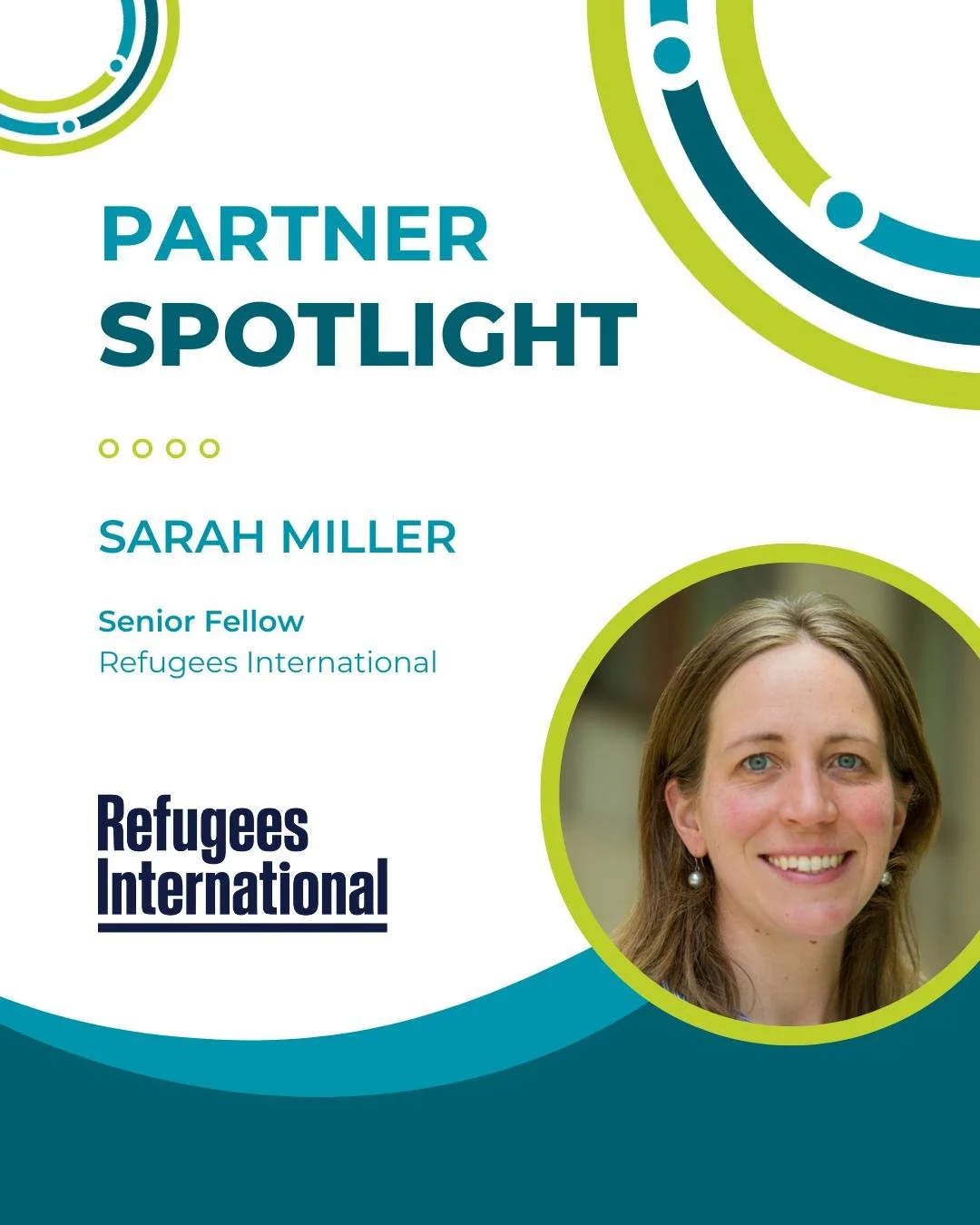 🤝 Partner Spotlight: Sarah Miller, RSRI Steering Committee member and co-facilitator of the RSRI Climate Risks and Self-Reliance Technical Working Group (TWG), is a senior fellow with @refugeesintl, where she helps manage the Labor Market Access ini