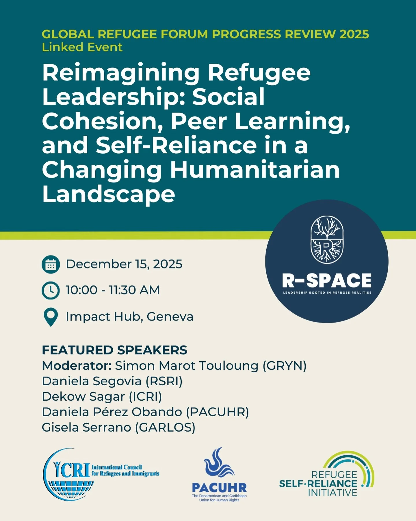 Why is social cohesion a critical conversation at #RSpace2025?

With rising anti-refugee rhetoric and shrinking humanitarian funds, solutions led by displaced communities are more important than ever. In partnership with @intrntlcouncil and @pacuhr_o