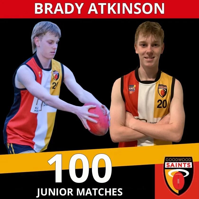 Congratulations to Brady Atkinson who will play his 100th junior match for the club in the U16's on the weekend.

Brady has developed into a damaging wingman whose acceleration and clean hands afford him the time and space to be an outstanding decisi