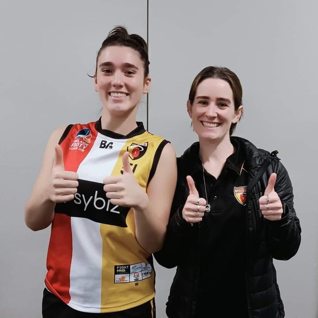 Congratulations to Claudia Grech on making her Women's A Grade debut Saturday night.

The A's topped off a successful day at Goodwood Oval, making it 5 from 5 with a win over Mitcham Hawks. 

Claudia is pictured with Mary Smith (Assistant Coach). 

W