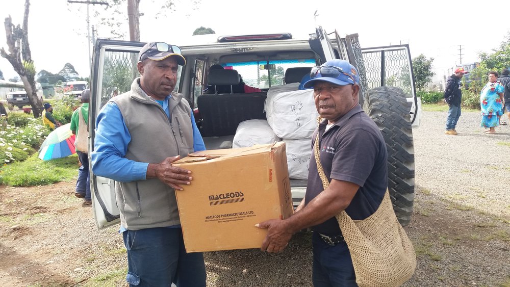  OSF staff load Long-lasting insecticidal nets (LLIN) in Hela. 