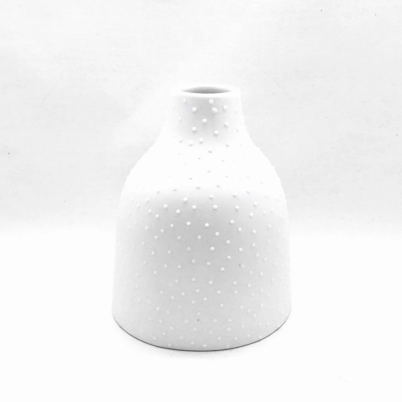 Tania Vrancic.Ceramic Bud Vase.Large.white. dotty.jpeg