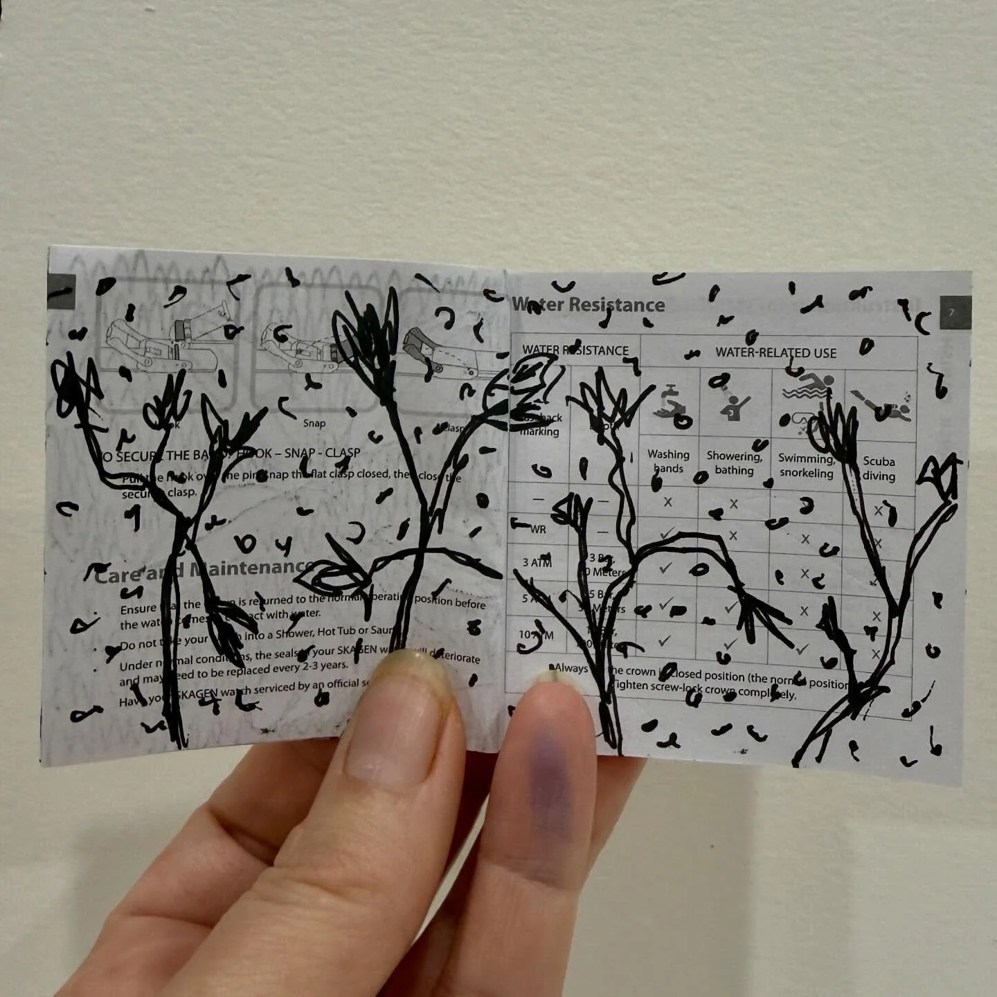 This tiny book is so cute and I finally decided what to do with it. Keeping with the monotone theme I&rsquo;m doing quick 5 min sketches in pen, daily. 

The challenge to myself is to make each page different. 
Why, you may ask? It&rsquo;s these litt