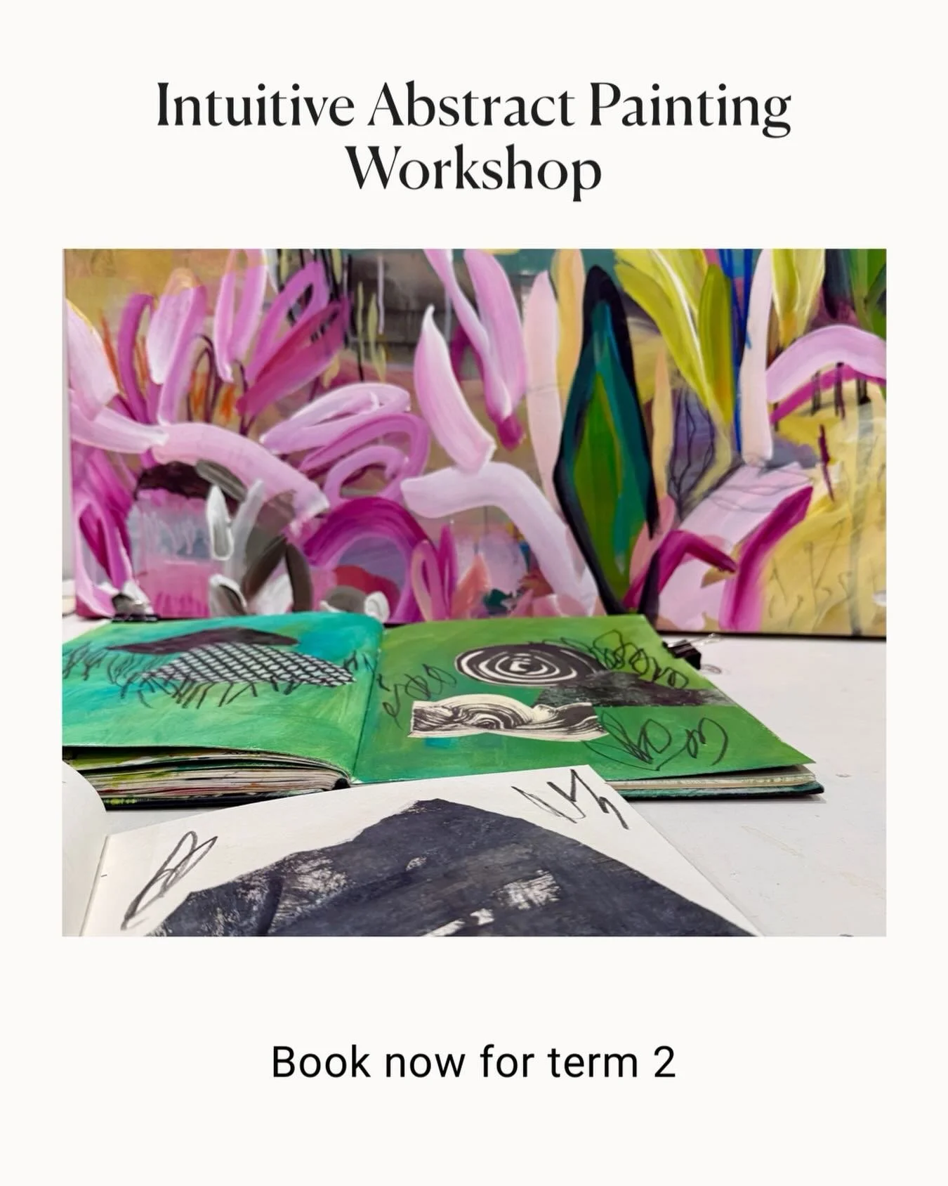 Discover the joy of painting intuitively. Get out of your head and follow your heart. 

This workshop is about exploring and playing with different materials and having the right mindset to help you on the road to discovering your own unique style. 
