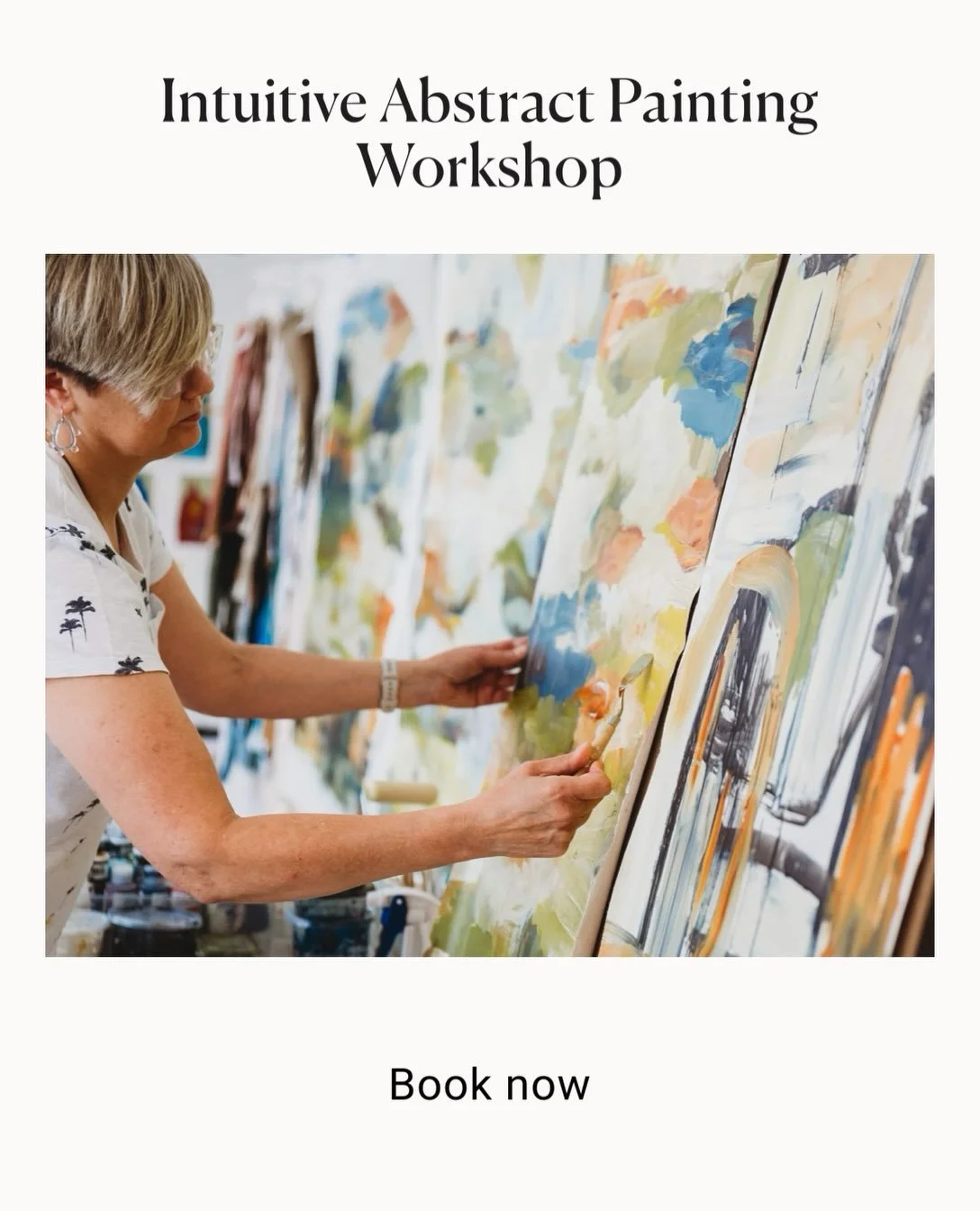 Intuitive Abstract Painting Workshop is this Thursday and Friday 

It&rsquo;s not too late to book, we have a few spots left. 

I like to supply all the materials so you can have the freedom to experiment with lots of different mediums and find the o