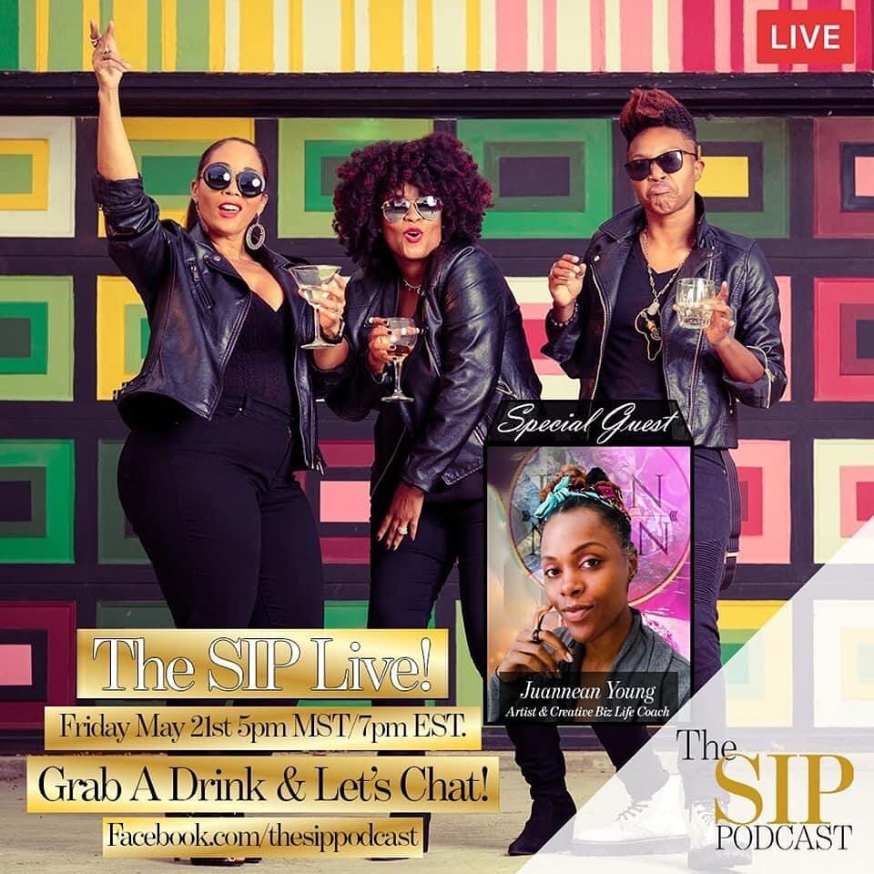 It&rsquo;s goin down tonite, y&rsquo;all! 5pm MT/7pm ET. Link in bio to join us at @thesip_podcast . We&rsquo;re interviewing @officialjuannean and it&rsquo;s gonna be a dope convo! Join us and follow @thesip_podcast on IG as well. 🎙 
.
#TheSipPodca