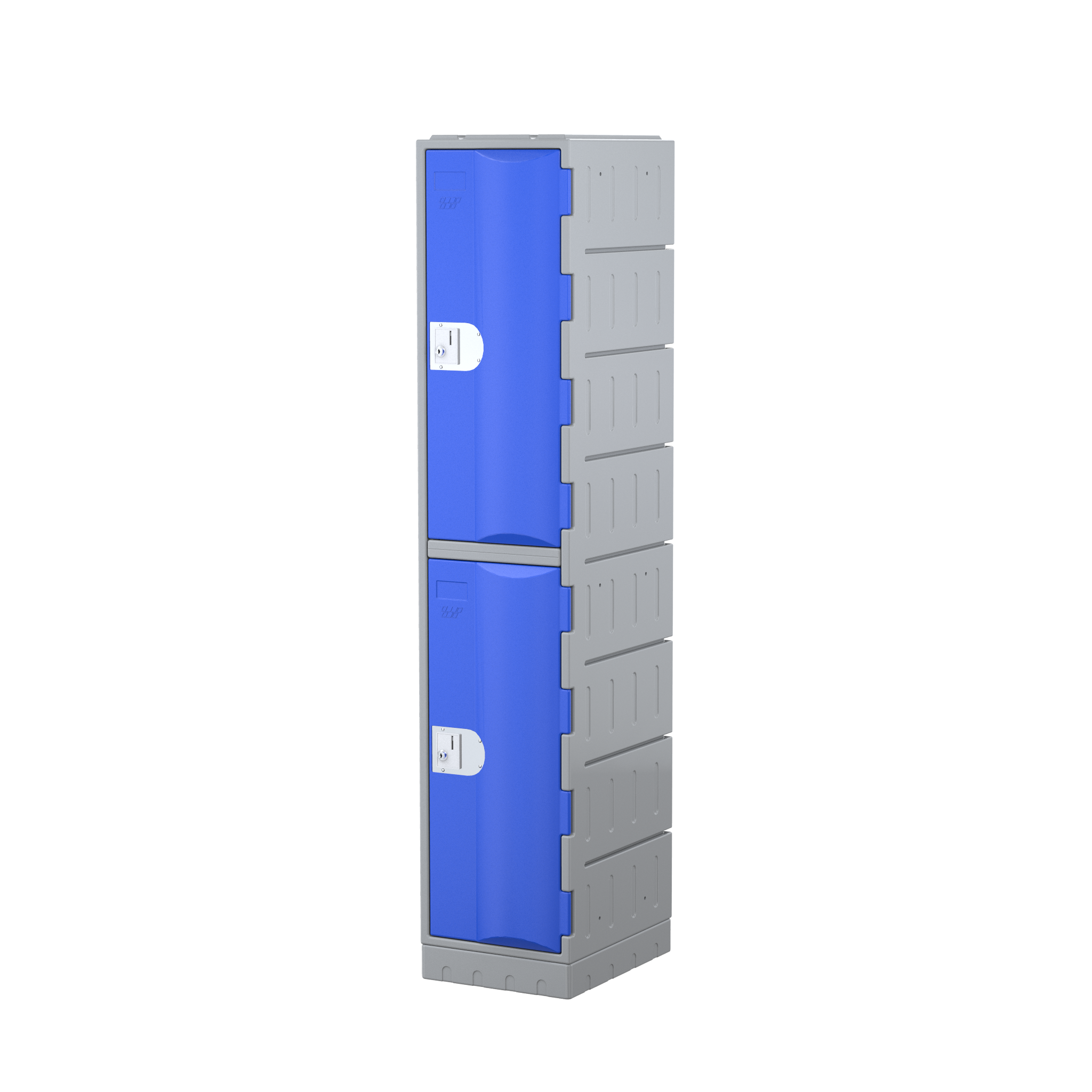 Heavy Duty Plastic Locker - Blue, 2 Door