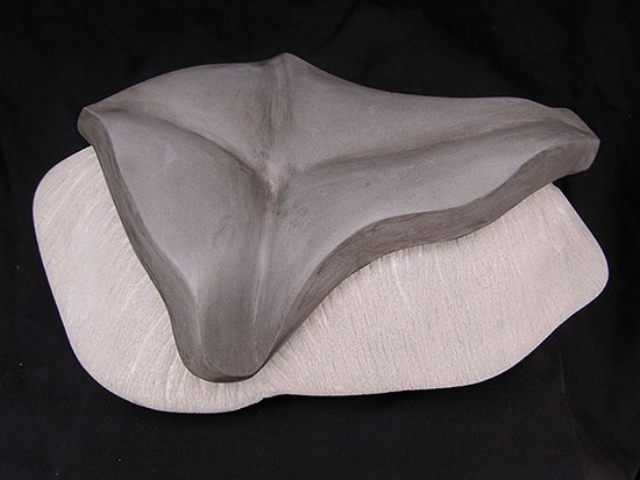 "Black Lily", BC Argyllite, 16" wide (view 2)