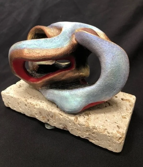 "Just for Life", Terra cotta with acrylic finish (view 1)