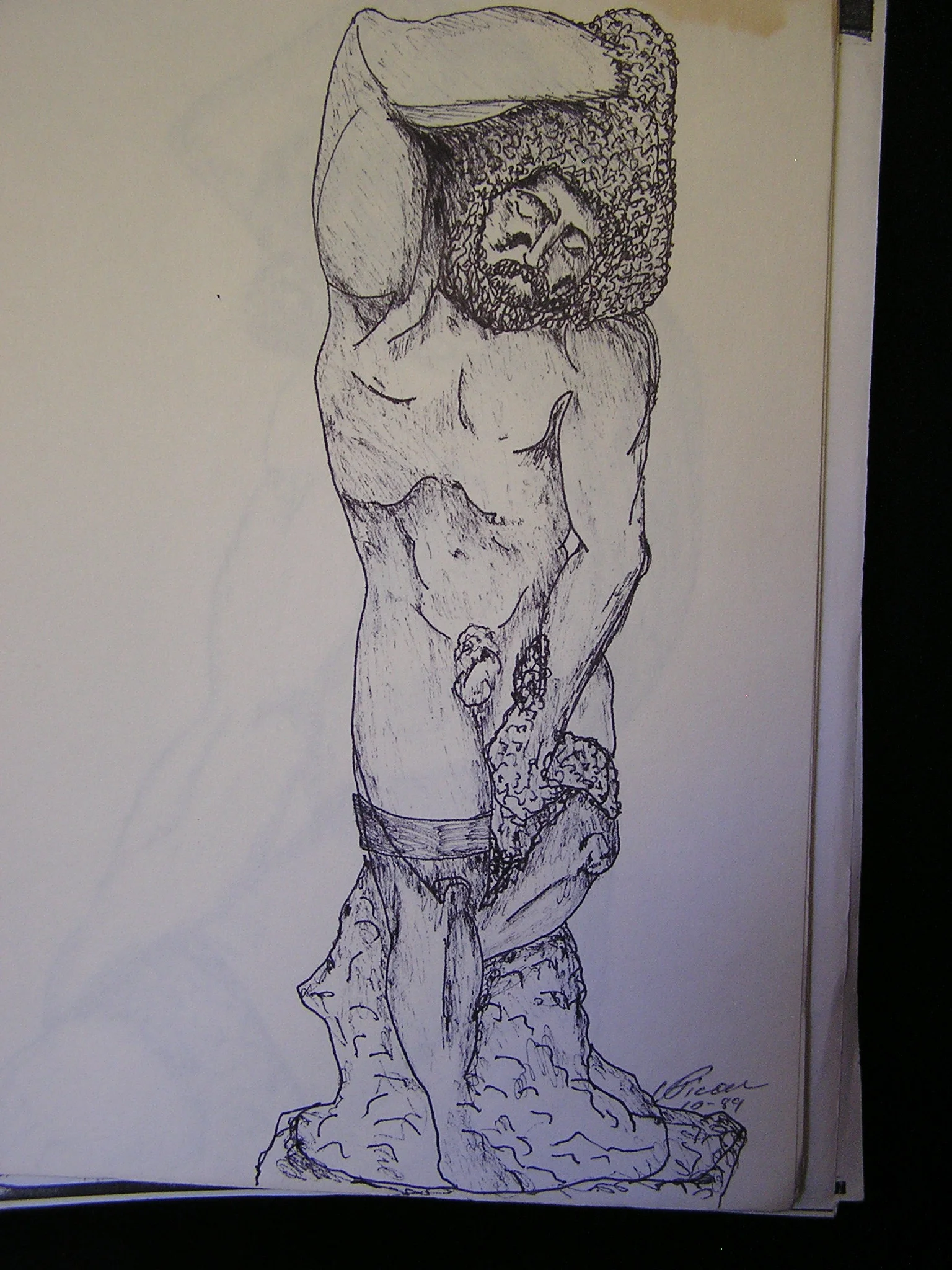 Sketch from Michaelangelo's sculpture