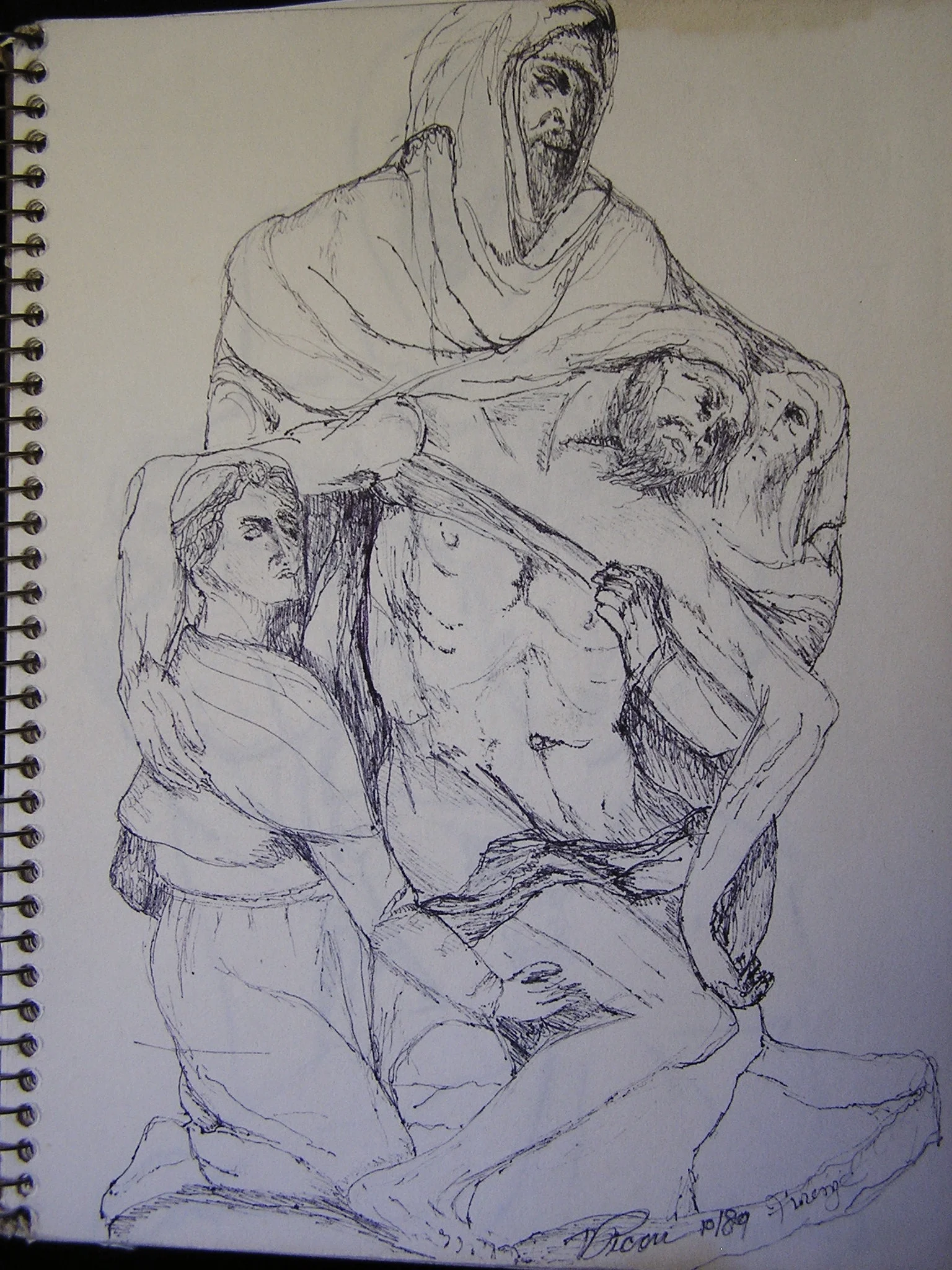 Sketch from Michaelangelo's last Pieta