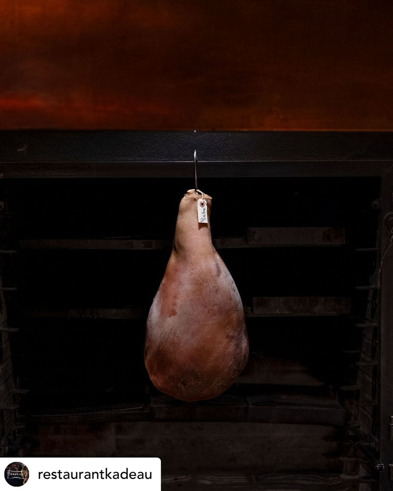 &bull; @restaurantkadeau Salted ham &mdash;⁠
⁠
We salt the pork for six weeks before commencing the two-year aging process.
⁠
Due to the simplicity of ingredients (salt, pork and time), the quality of the meat is, of course, crucial.⁠
⁠
We source the