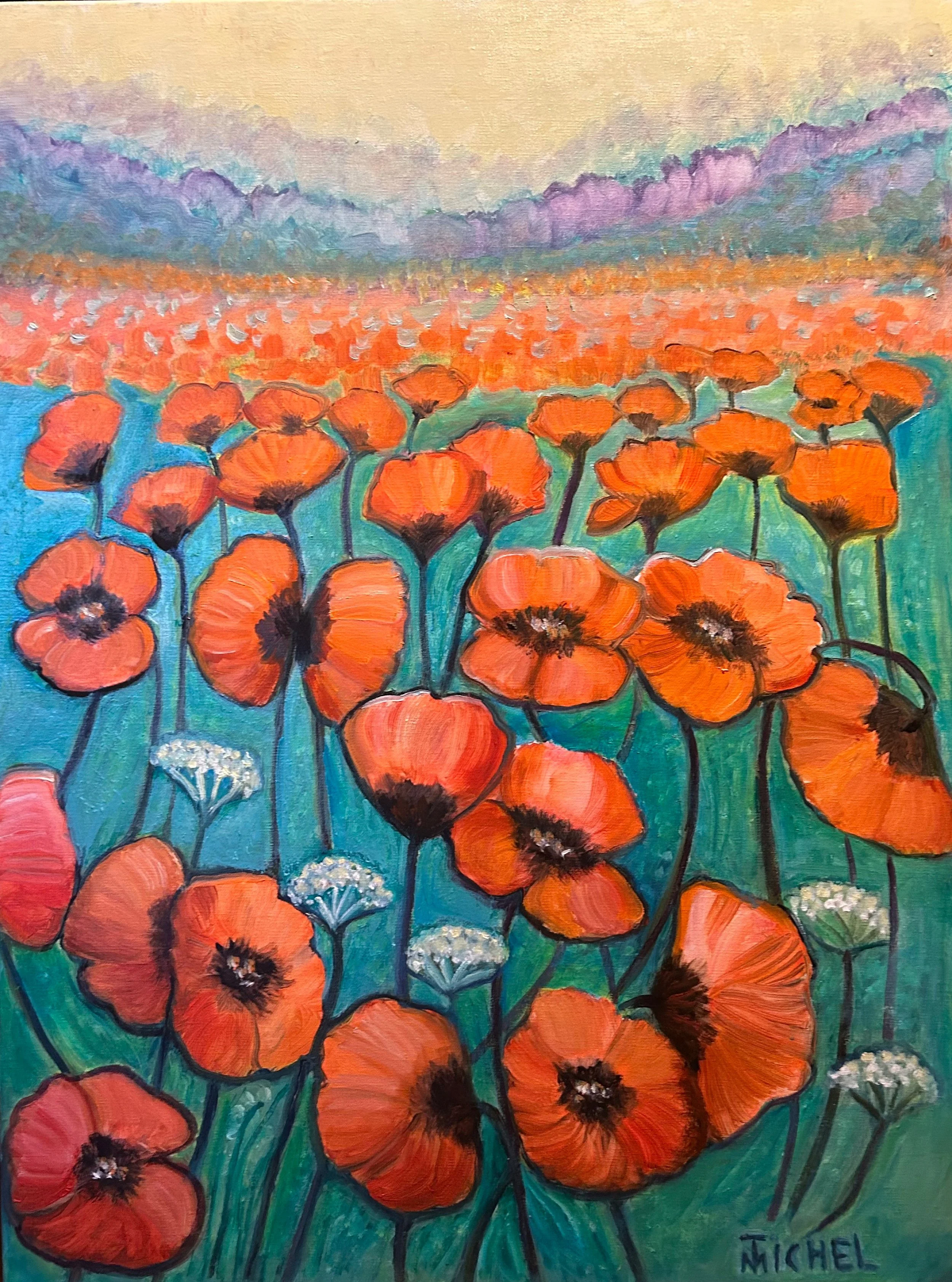 Mohnblumen.Öl auf Leiinwand60/80.2022.