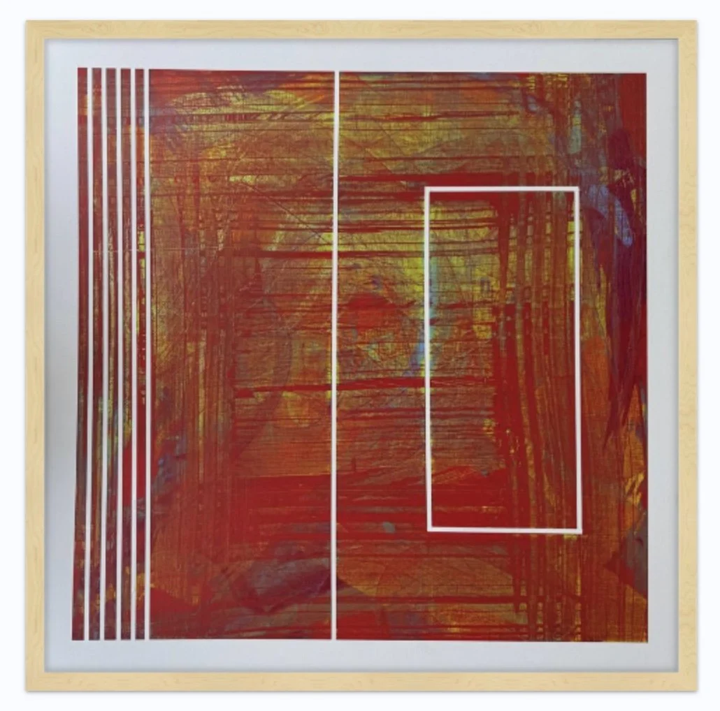 Super Expensive Fear, acrylic and metal paint on canvas, 36"x 36", 2025