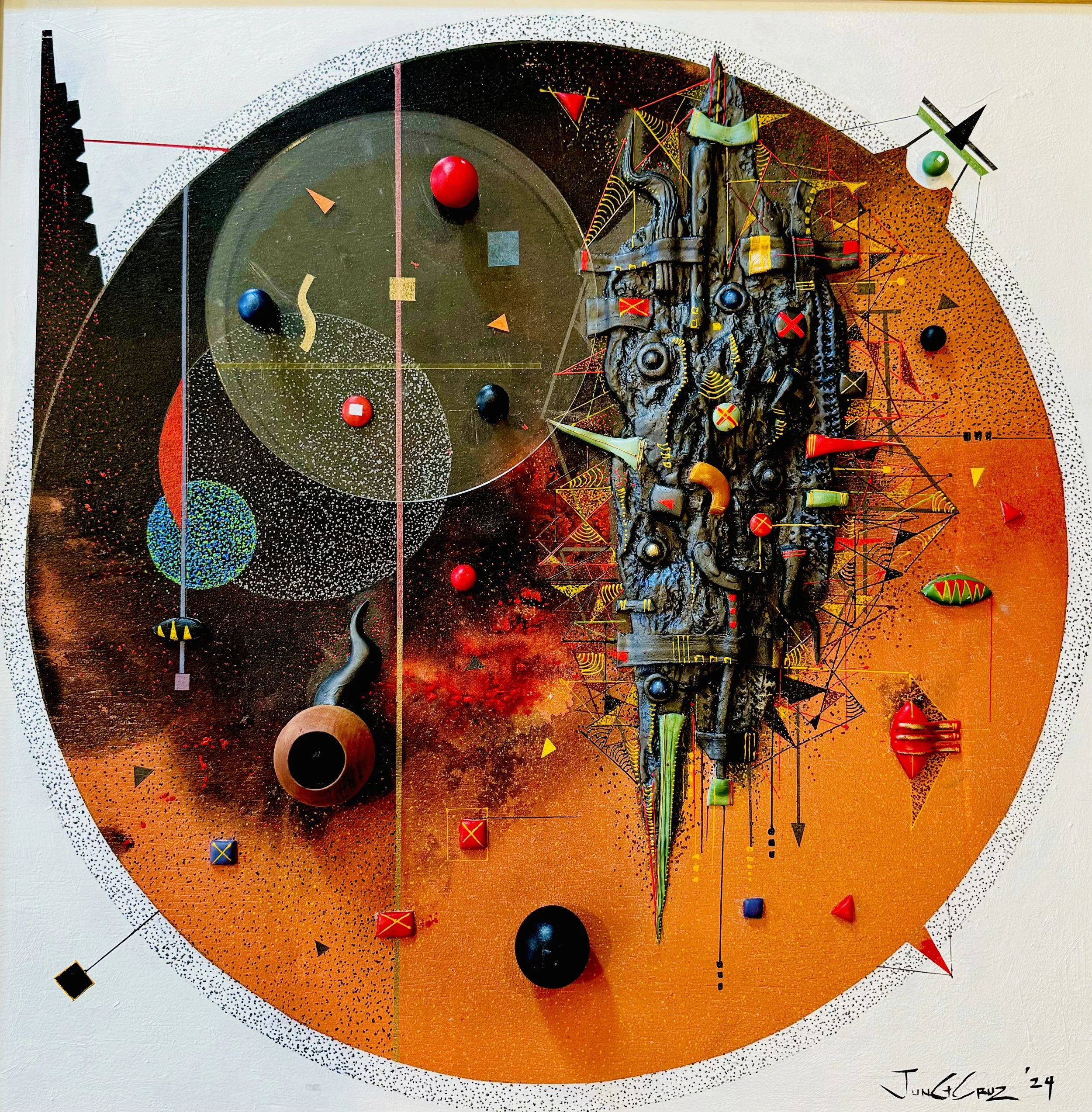Sojourner, mixed media, 24x24 in, 2025