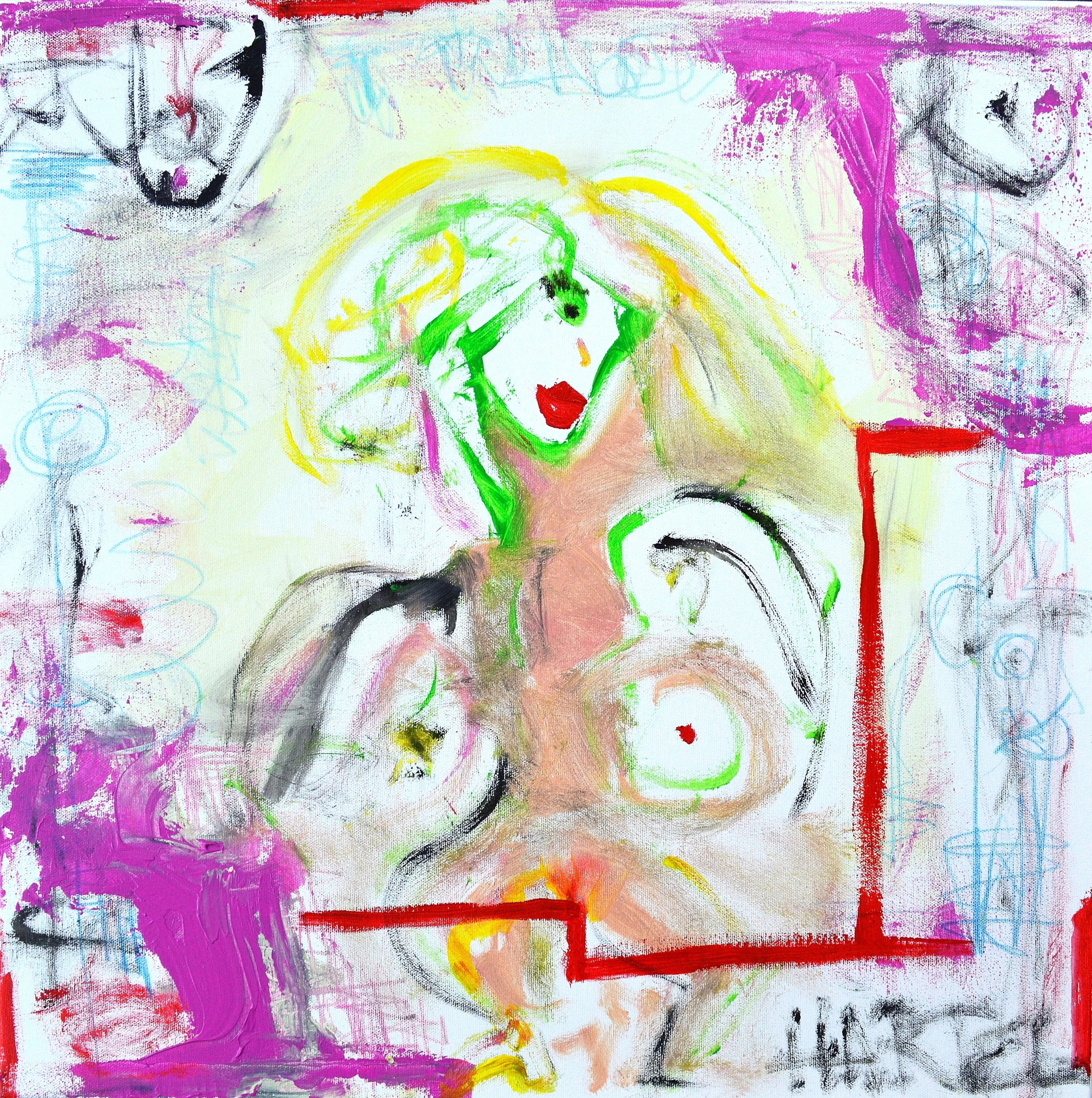Untitled Woman, mixed media on canvas, 24x24in., 2025