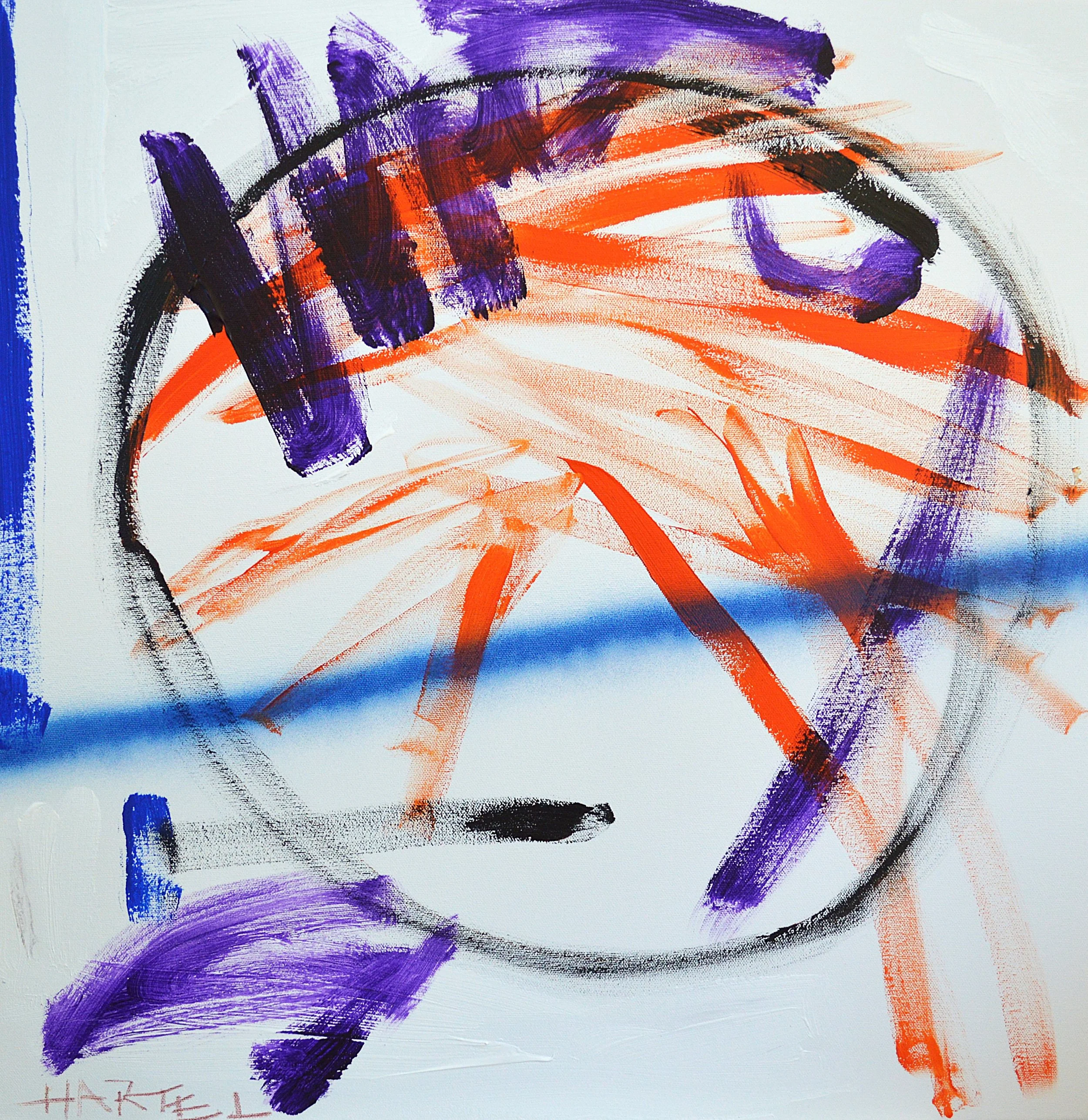 Pulverise, acrylic and spray on canvas, 24x24in., 2025