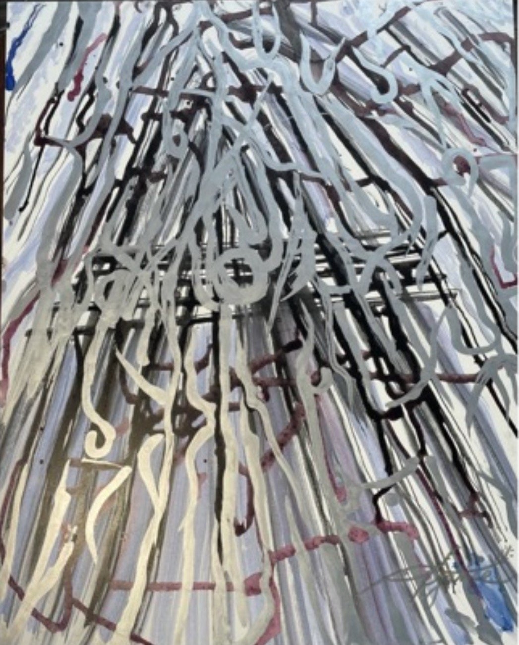 Twin Towers, Indian Ink Quill Drawing on Masonite, 2025 16”x 20”