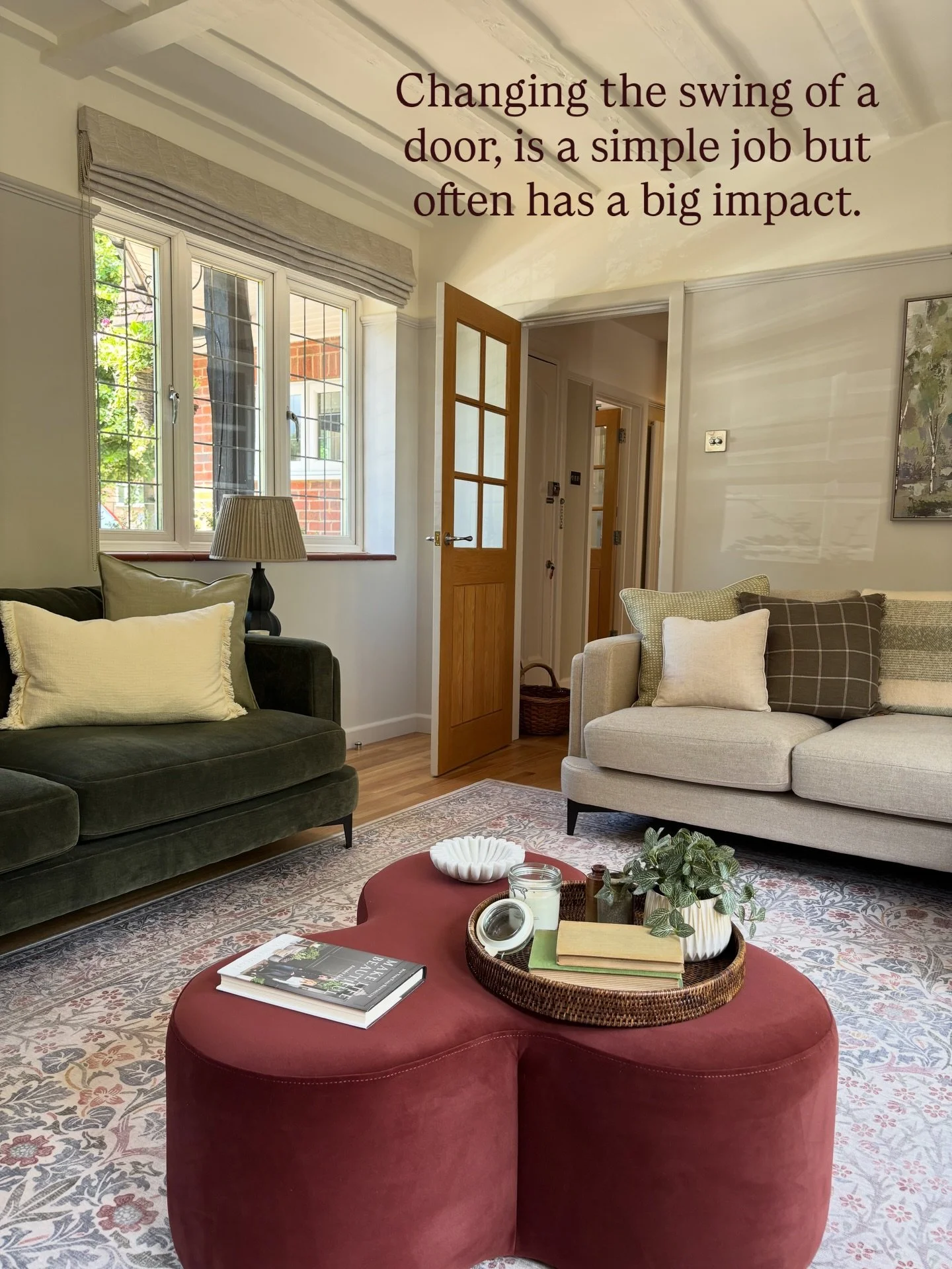 Door swings - often over looked when renovating older properties but can make a big difference to how a rooms feels when you enter. 

Why were the doors hung like this anyway? 

In the Georgian period the middle classes often had staff and doors open